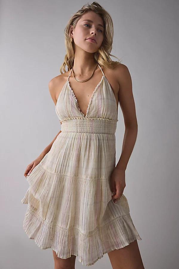 Kimchi Blue Phoebe Cotton Open-Back Halter Knee Length Dress Womens at Urban Outfitters Product Image