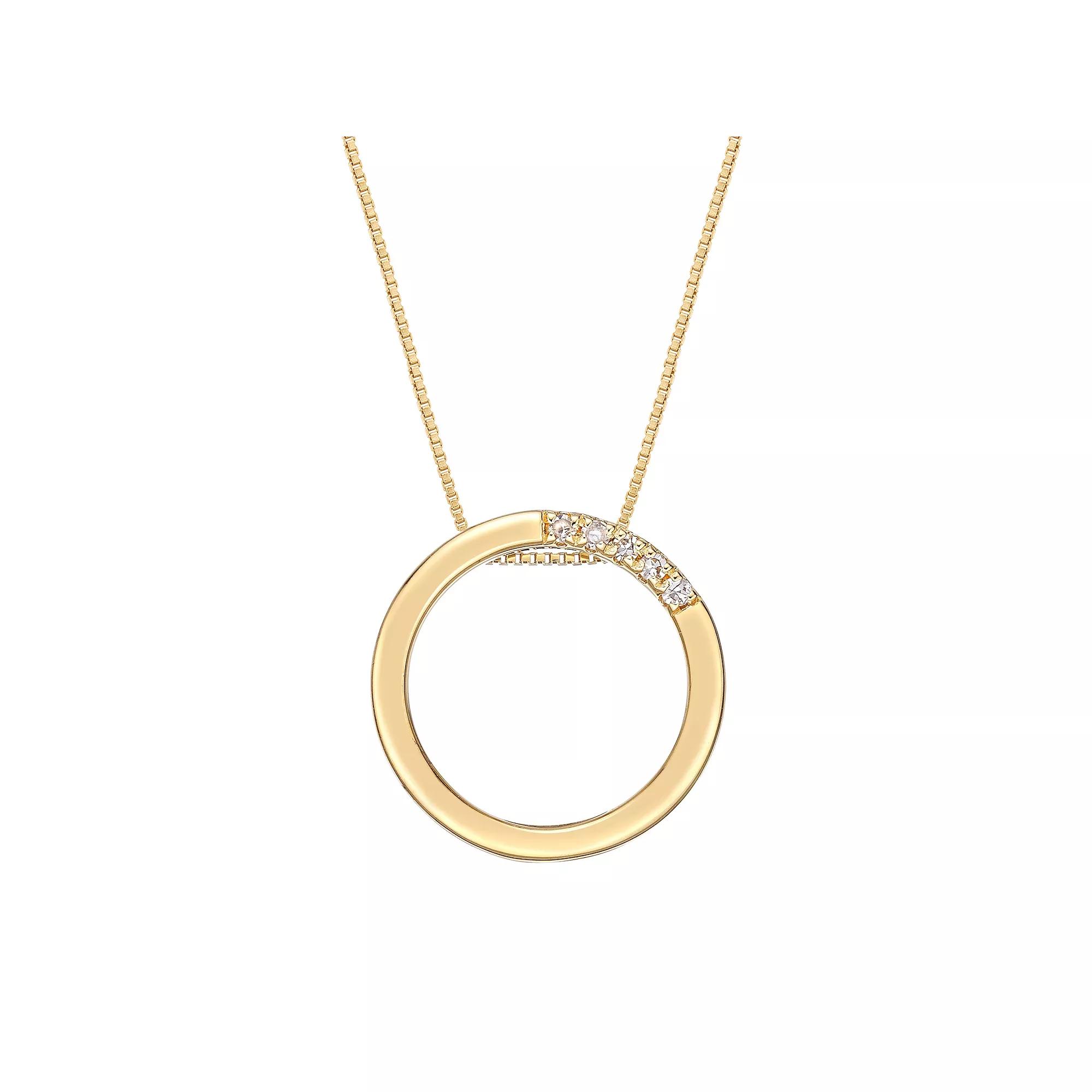 Gemminded Sterling Silver Diamond Accent Circle Pendant Necklace, Women's, Size: 18" Product Image