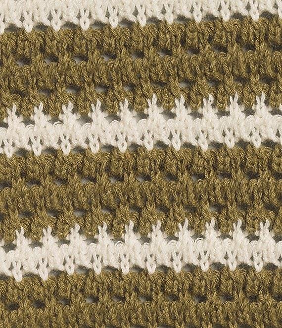 Blu Pepper Off-The-Shoulder Relaxed Stripe Knit Pullover Sweater Product Image