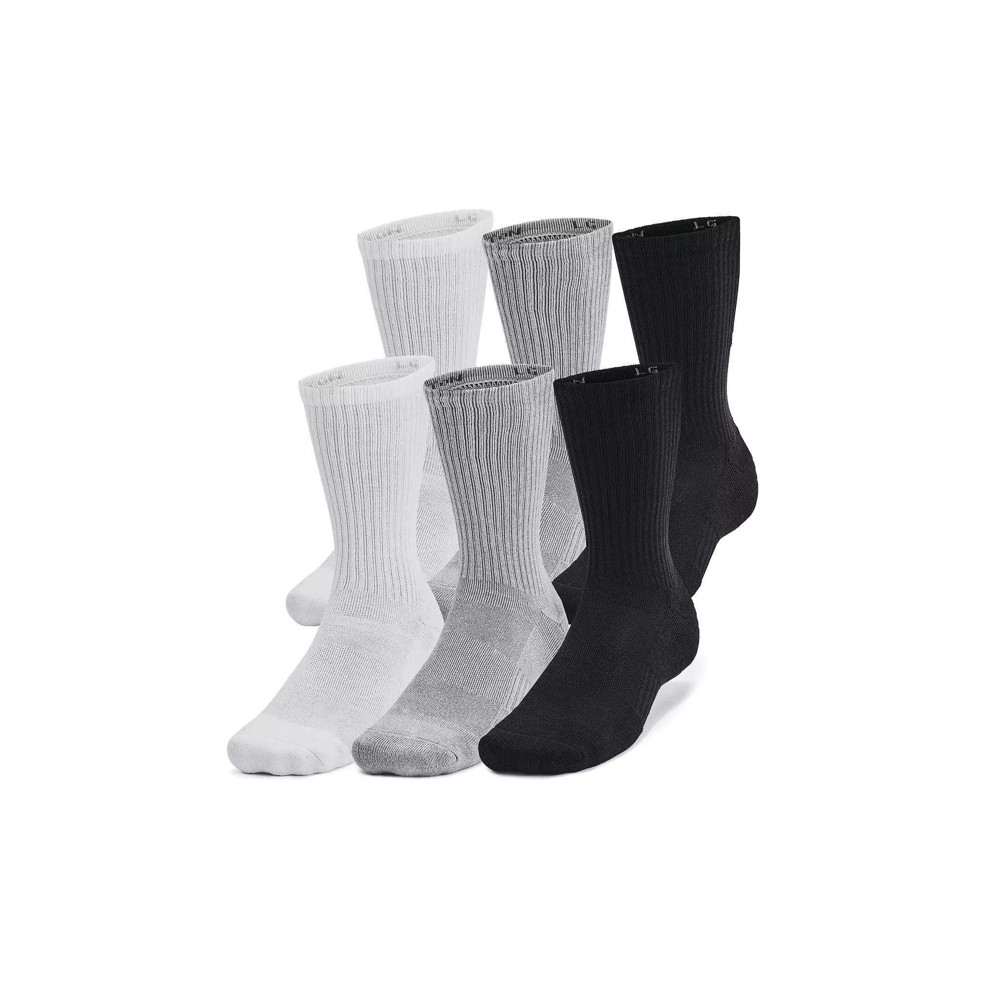 Men's Under Armour Training Cotton 6-Pack Crew Socks,  Product Image