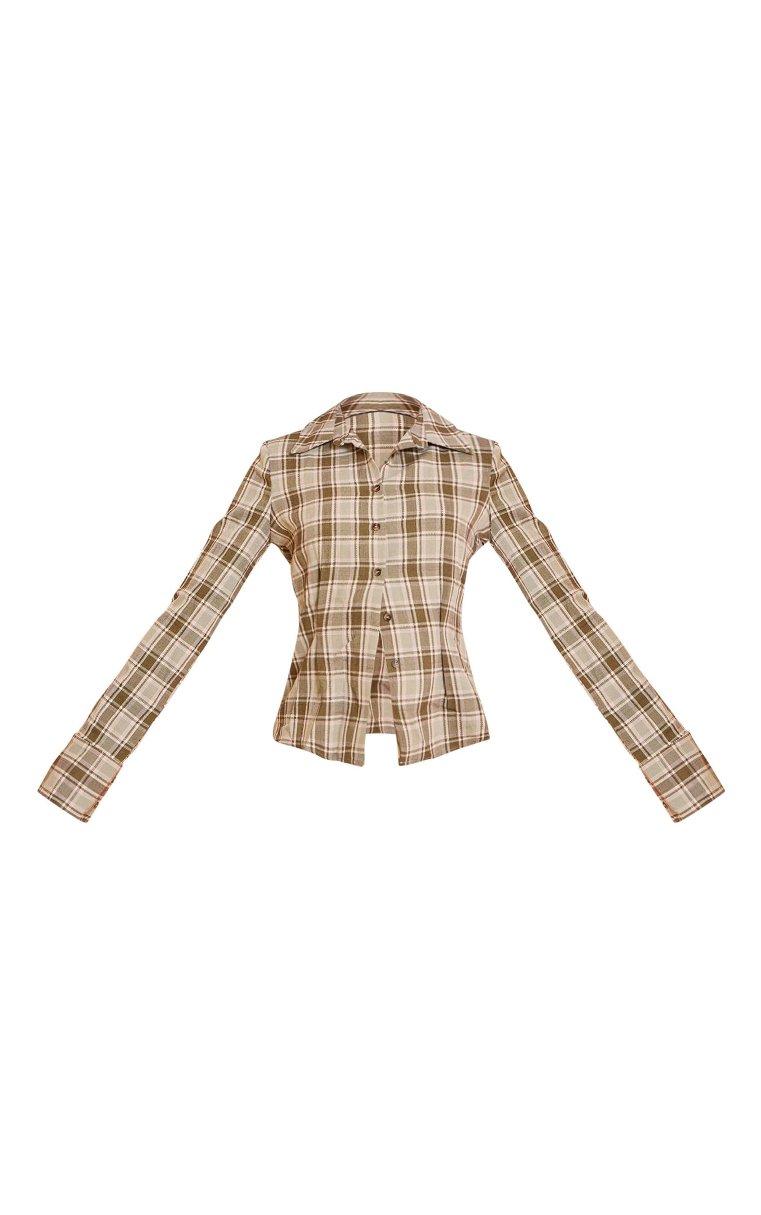 Green Fitted Check Shirt Product Image