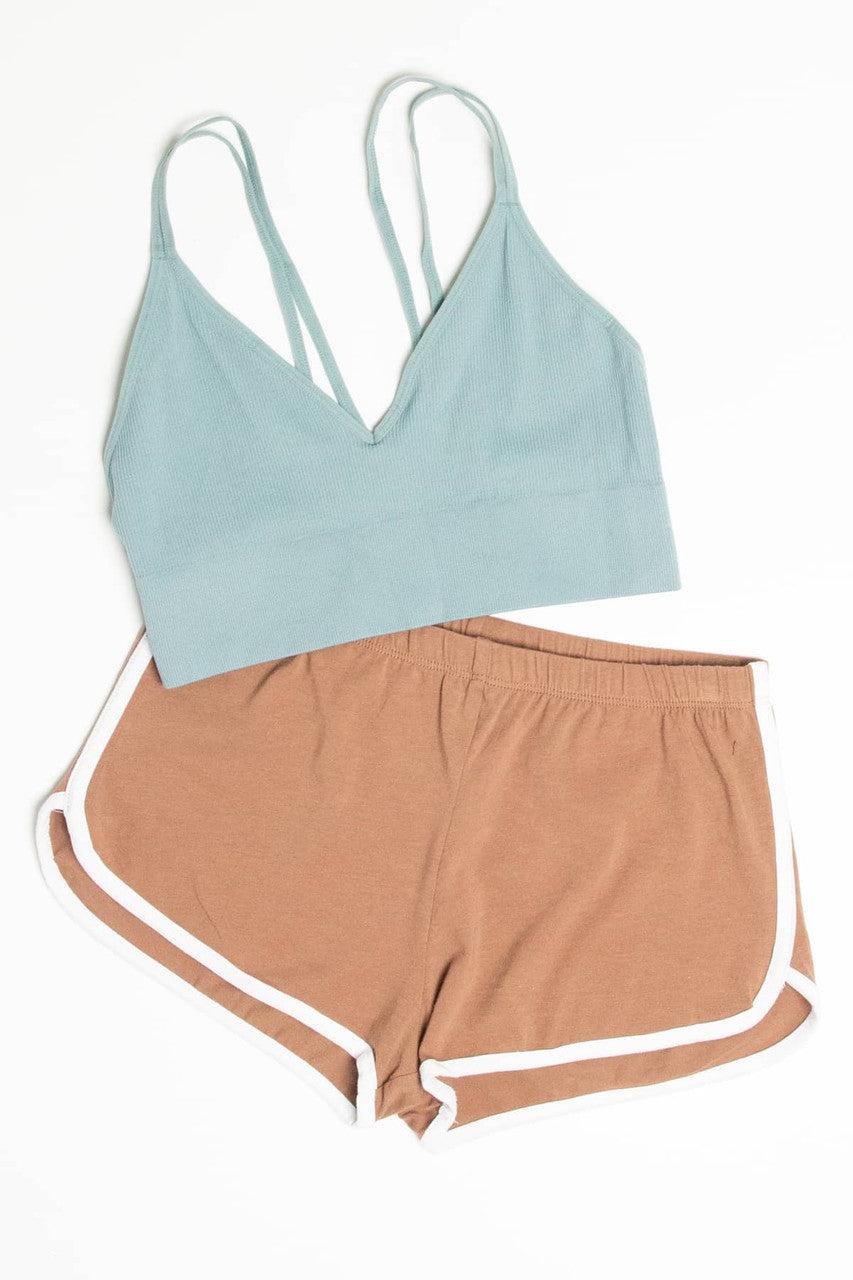 Sage Double Strap Seamless Ribbed Bralette Product Image