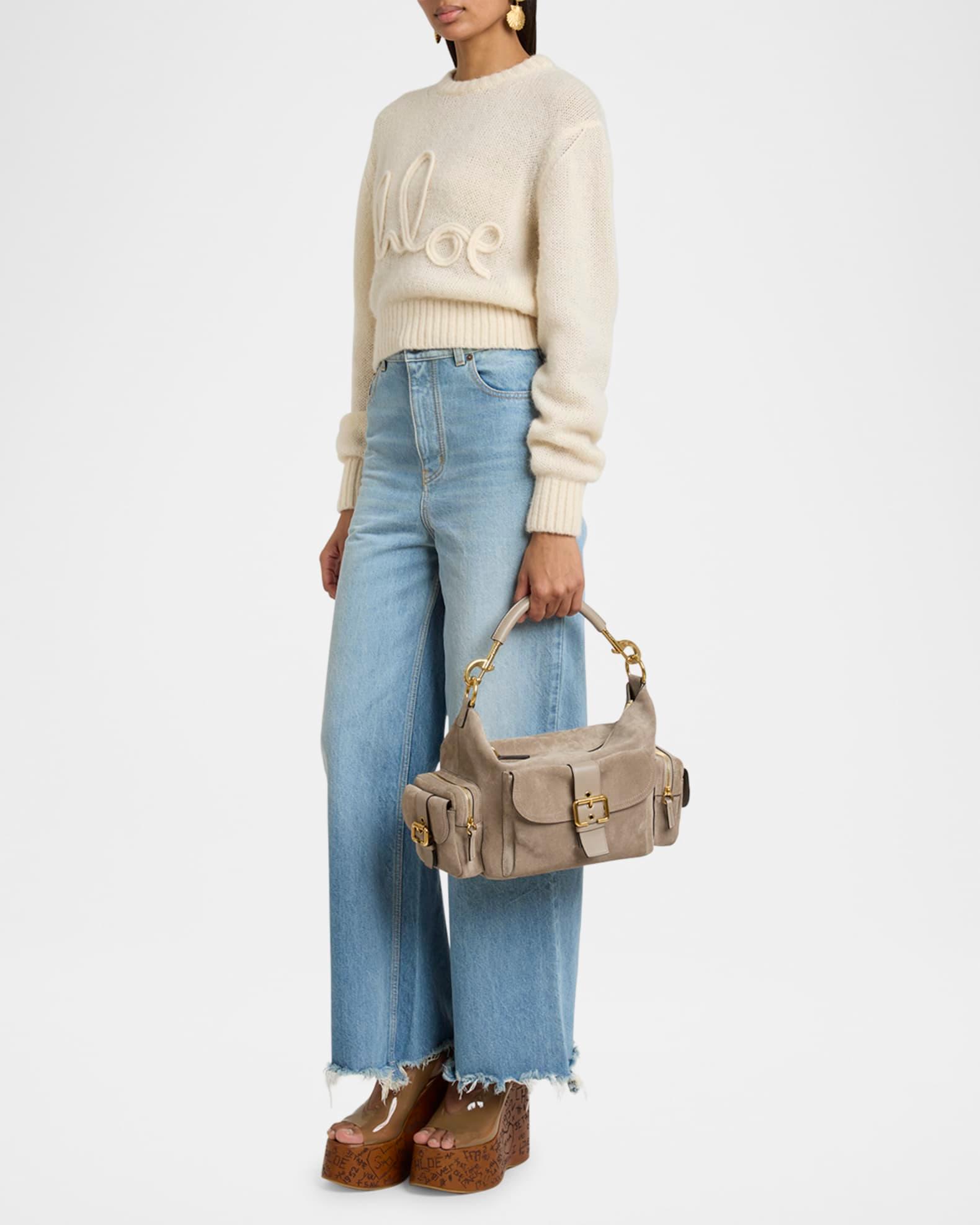 Medium Camera Shoulder Bag in Suede  Product Image