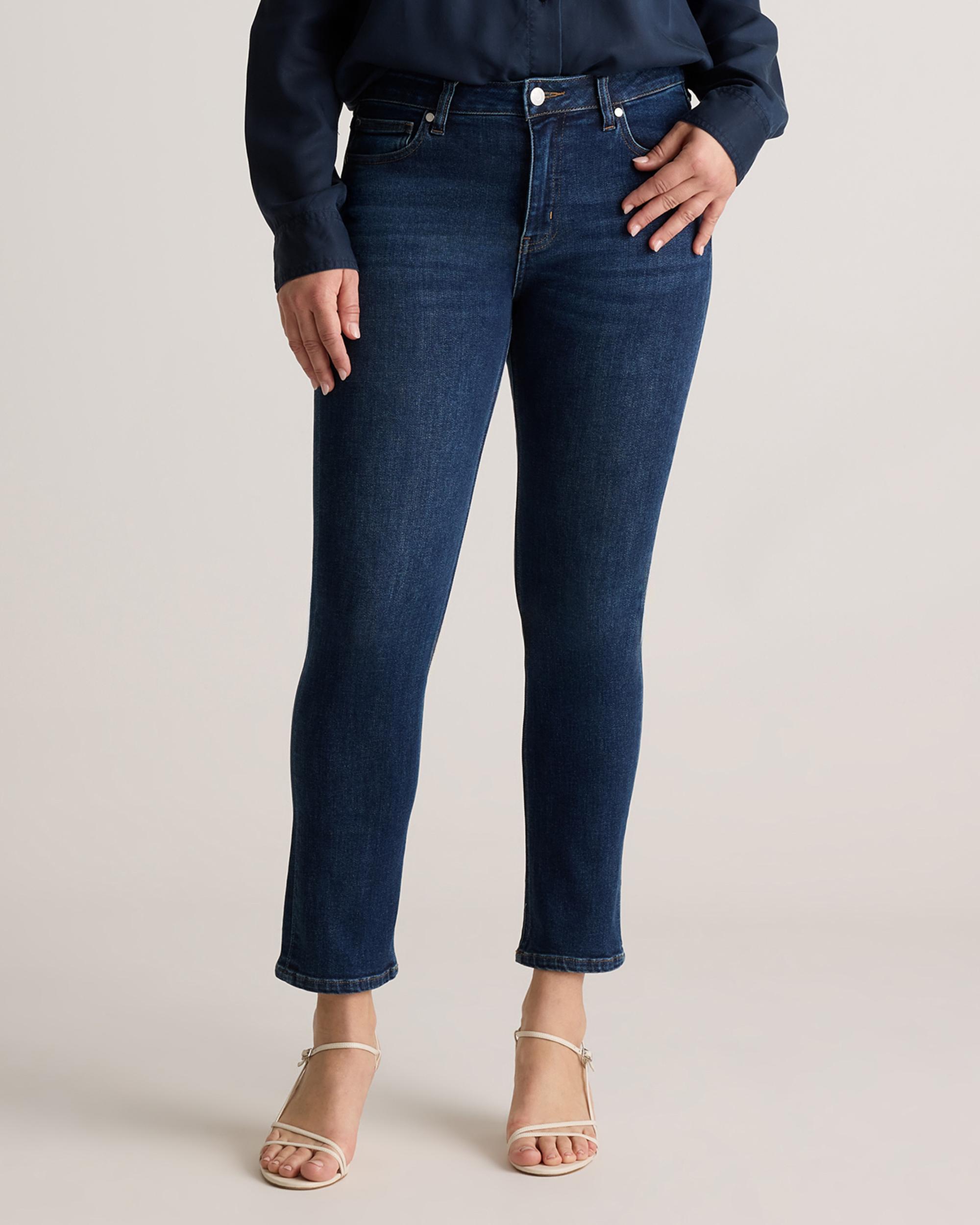 Quince | Women's Luna Stretch Slim Straight Jeans Organic Cotton Product Image