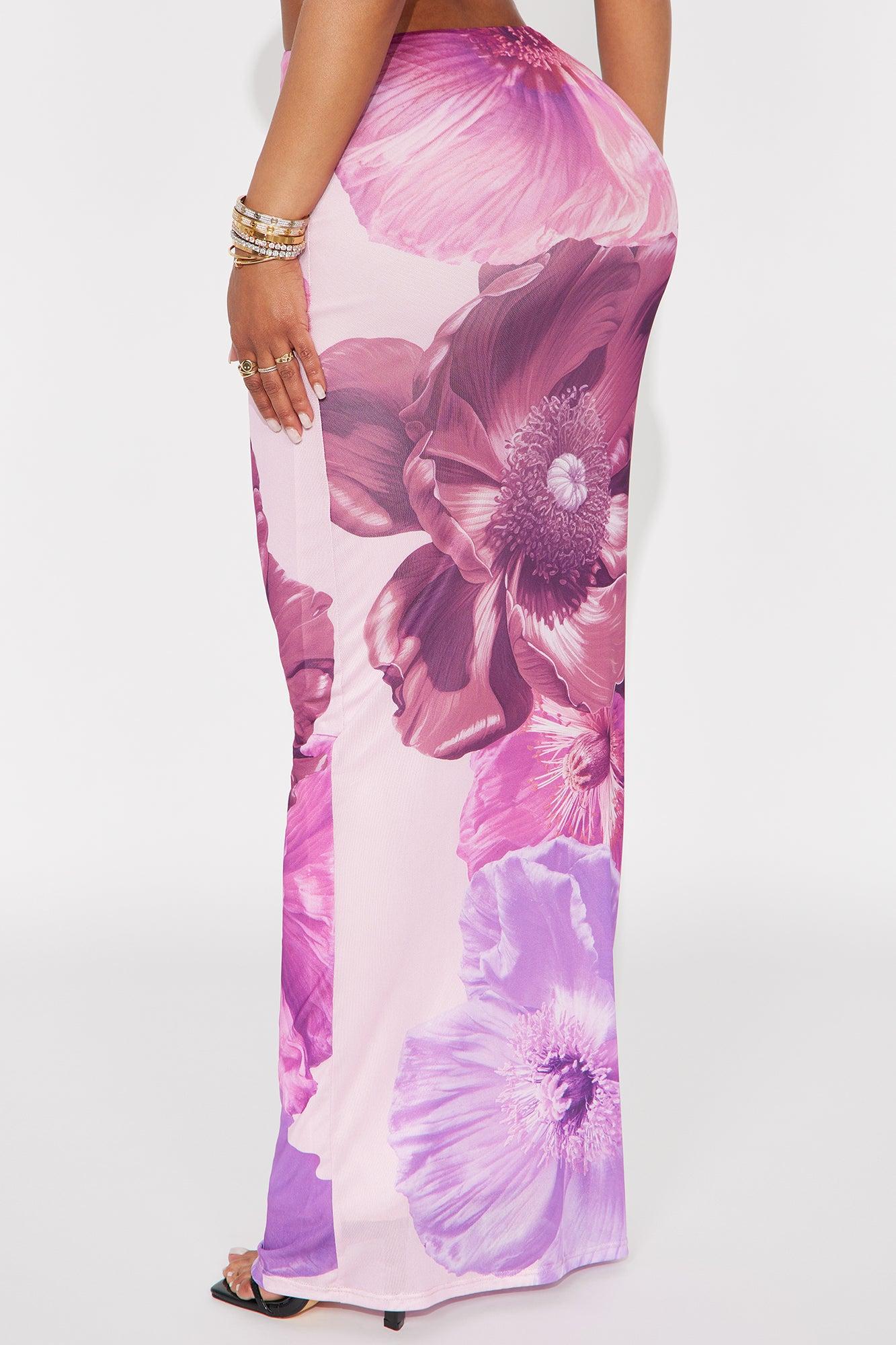 Take A Breath Mesh Maxi Skirt - Purple/combo Female Product Image