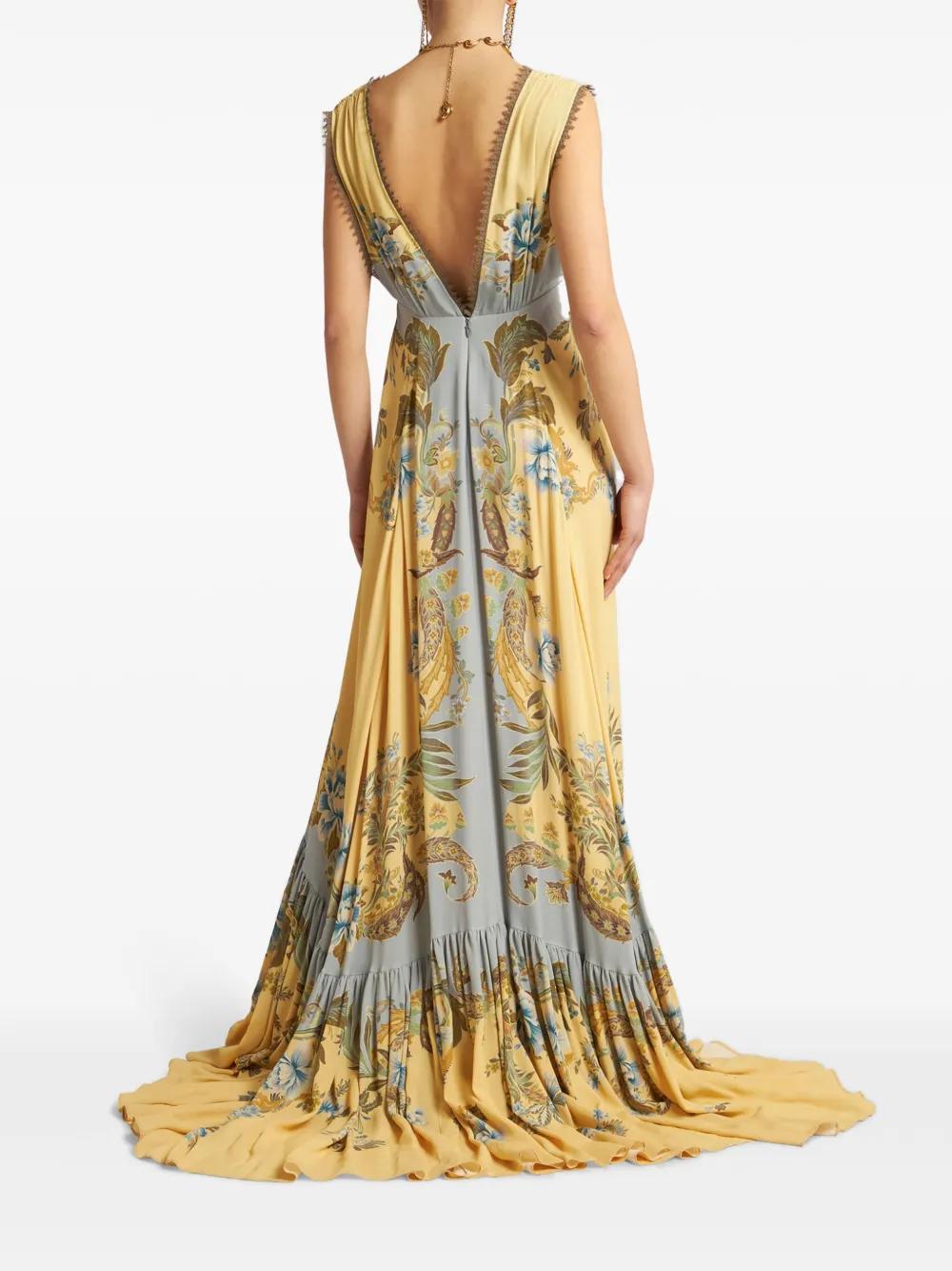 floral-print crepe-de-chine dress Product Image