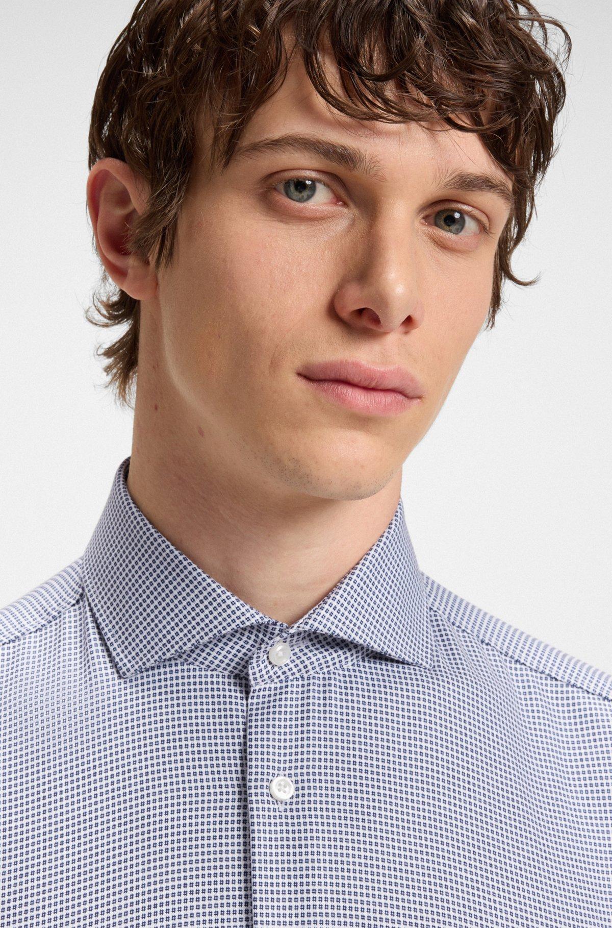 Slim-fit shirt in structured cotton Product Image