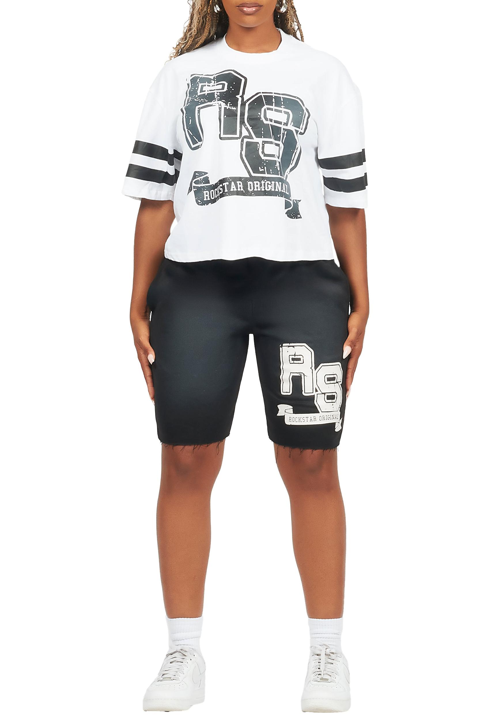 Tenita White/Black T-Shirt Short Set Female Product Image