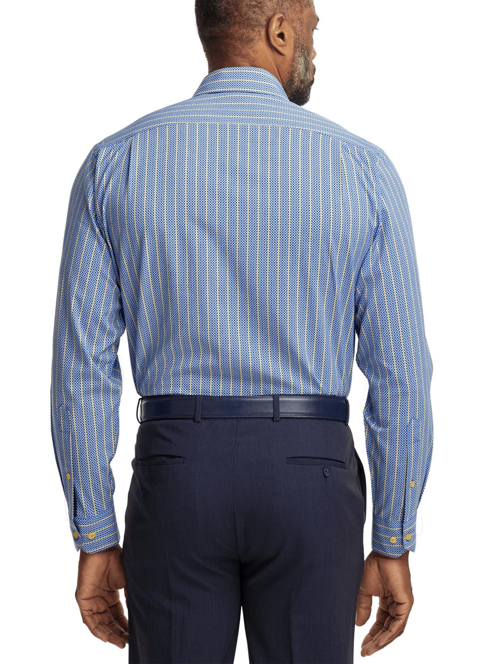 Performance Stretch Stripe Casual Shirt - Blue/yellow Product Image