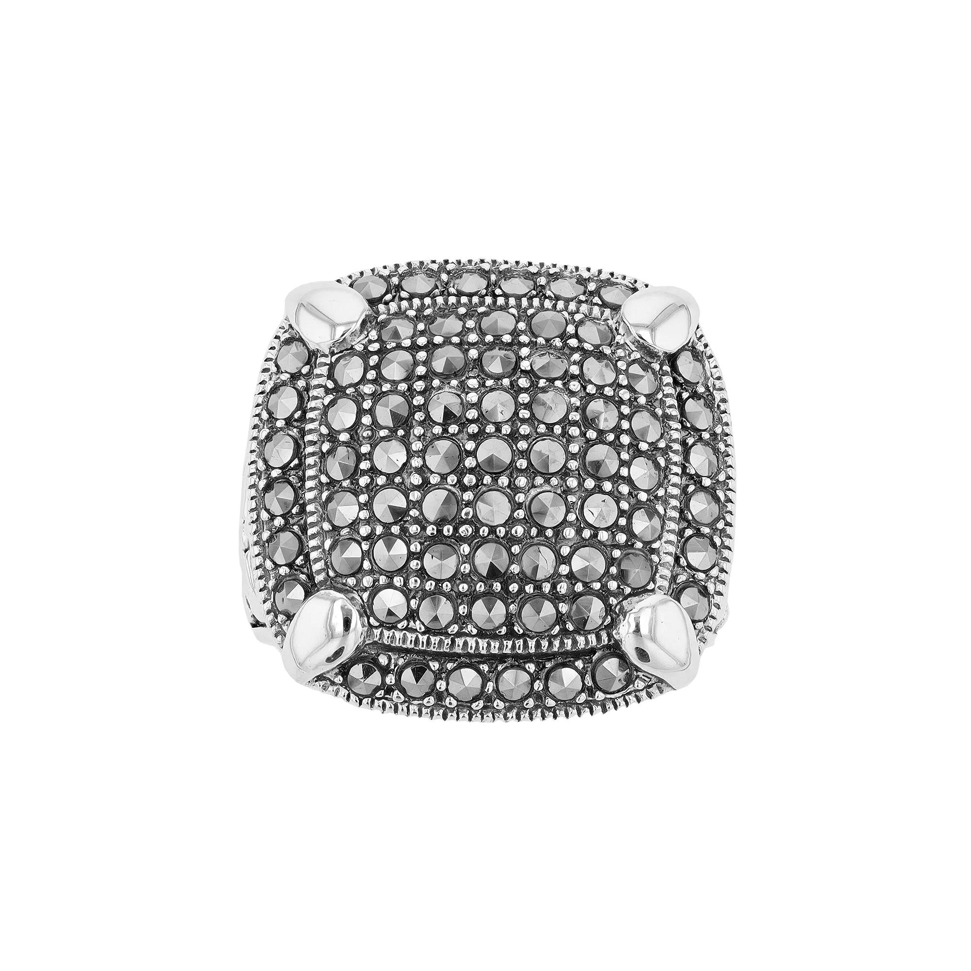 Lavish by TJM Sterling Silver Marcasite Cushion Ring, Women's, Size: 7 Product Image