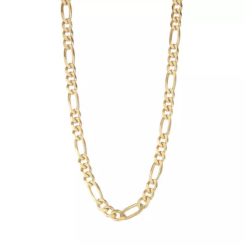 Jordan Blue Mens Sterling Silver Figaro Chain Necklace Gold Tone Product Image