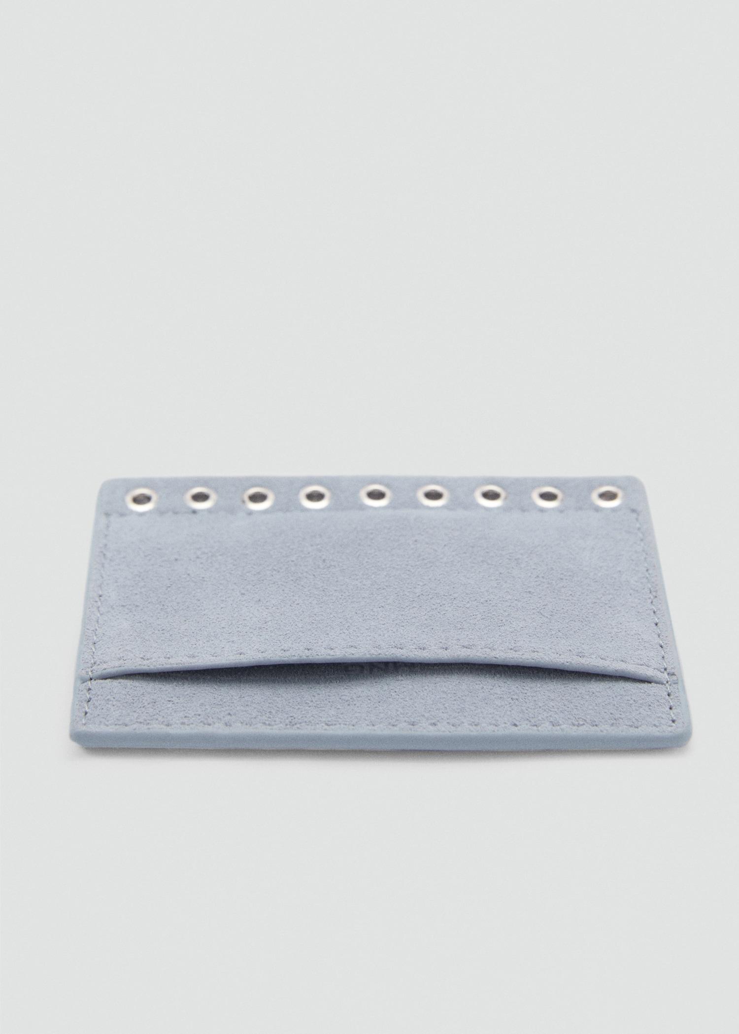 Suede die-cut card holder - Women | MANGO USA Product Image