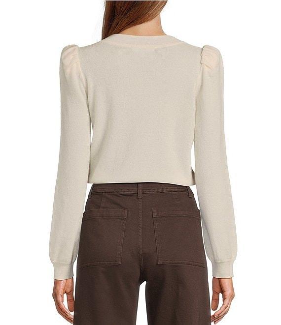 Antonio Melani Lisa Puff Sleeve Crew Neck Cashmere Sweater Product Image