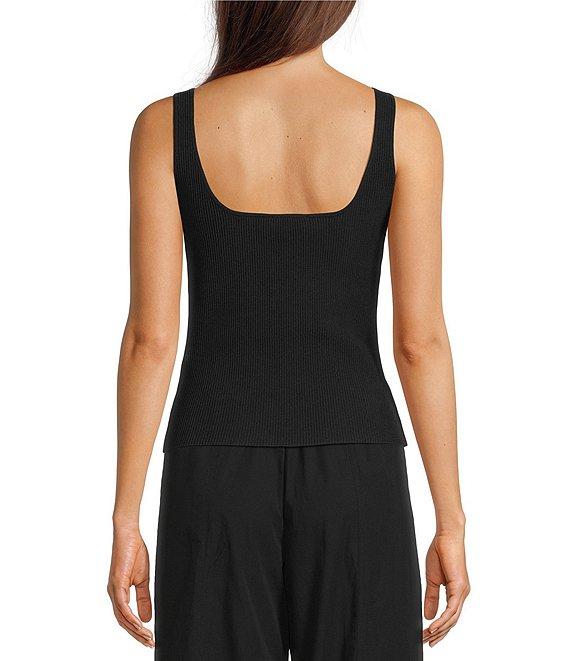 Le' AL.X Knit Ribbed Sqaure Neck Tank Top Product Image