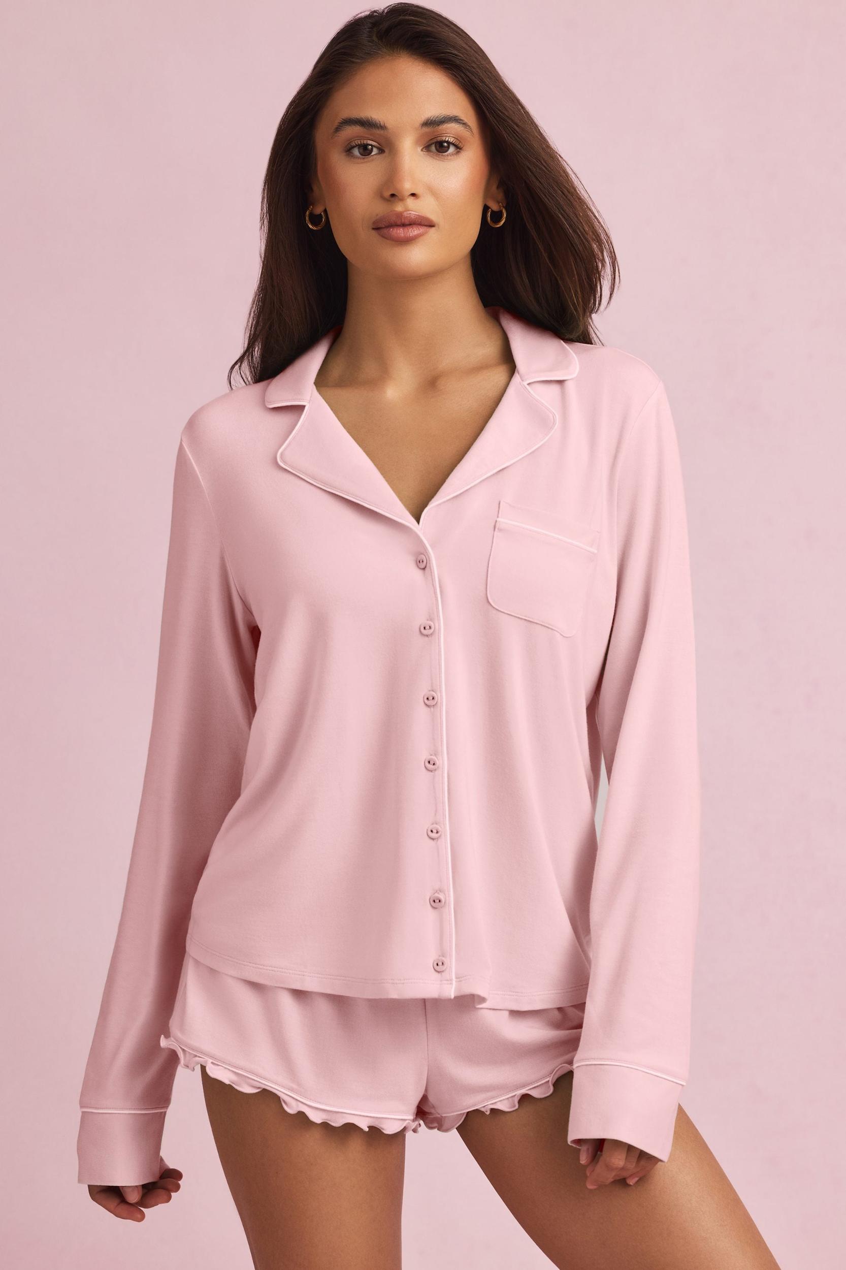 Modal Long-Sleeve Pyjama Top in Mint Product Image