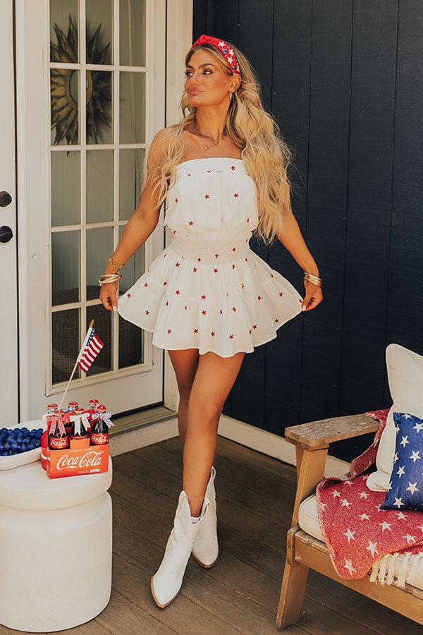 Stars and Sparklers Embroidered Romper Product Image