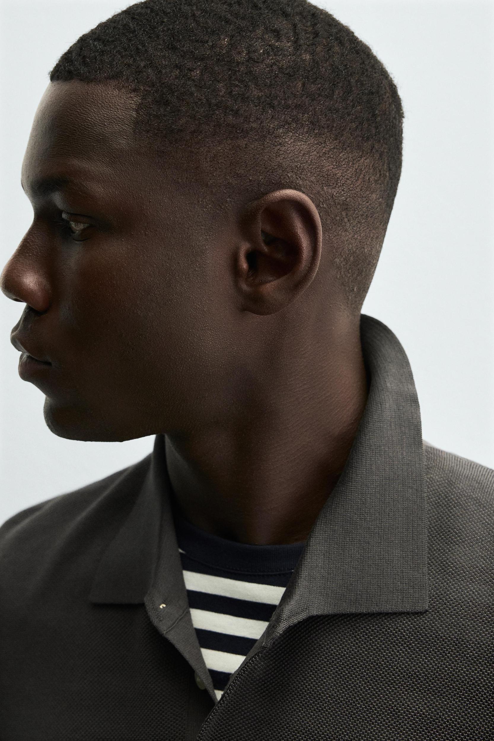 TEXTURED KNIT POLO SHIRT Product Image