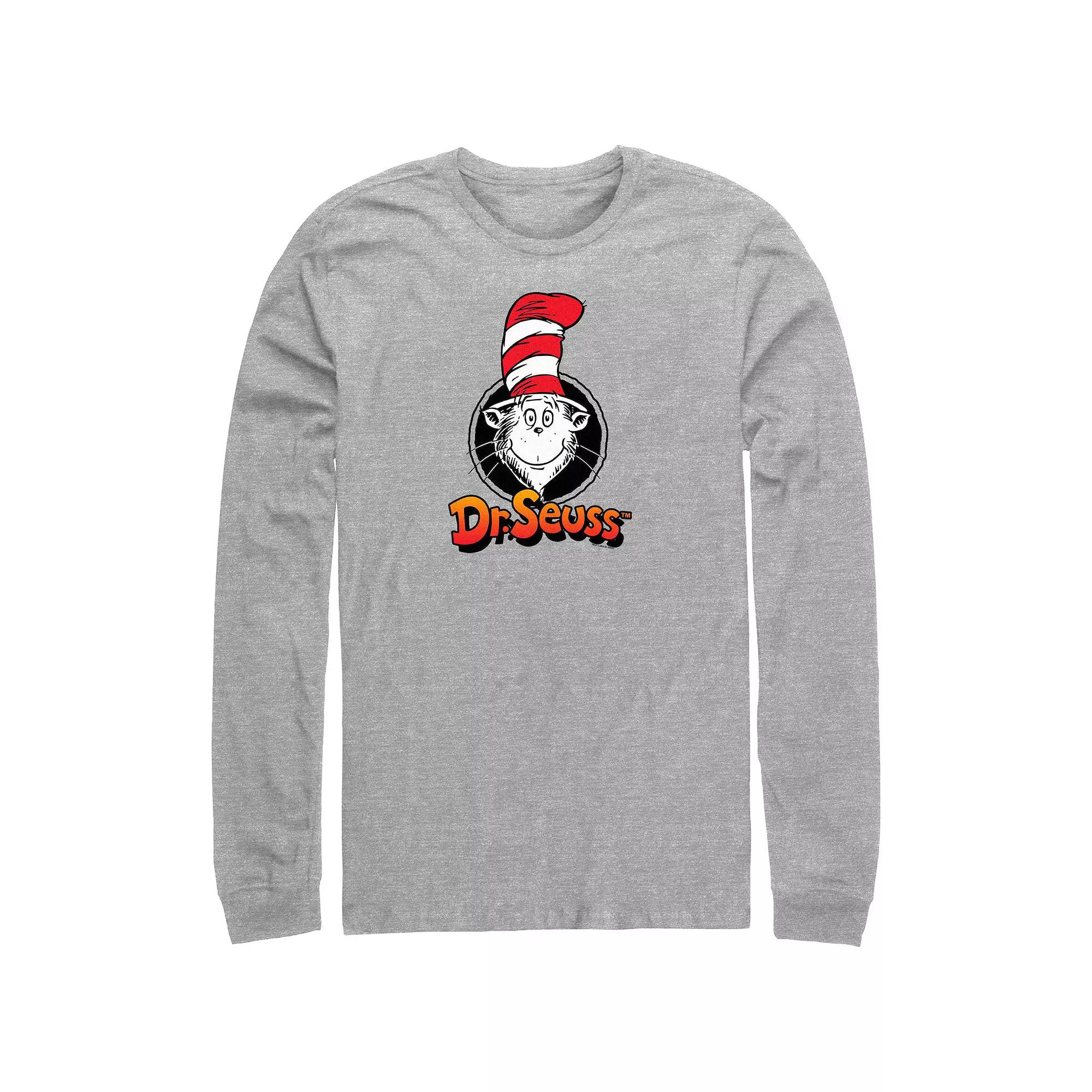 Big & Tall Dr. Seuss The Cat In The Hat Stamp Long Sleeve Graphic Tee, Men's, Size: XXL Tall, Athletic Grey Product Image