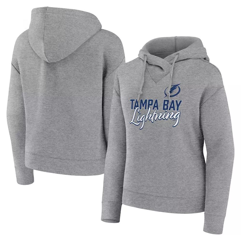Women's Fanatics Branded Heather Gray Los Angeles Kings Script Favorite Pullover Hoodie,  Product Image