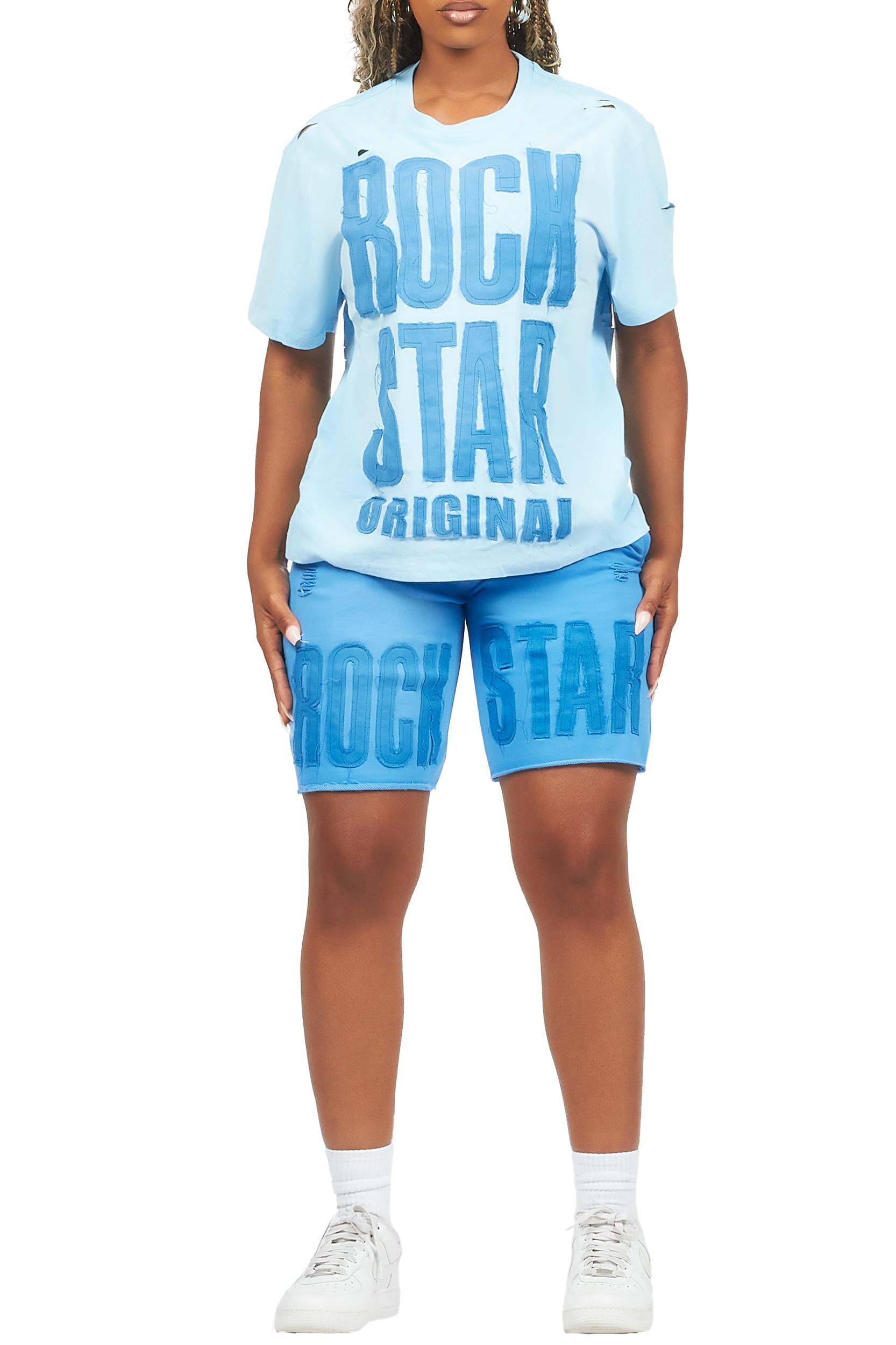 Shantrice Blue T-Shirt Short Set Female Product Image