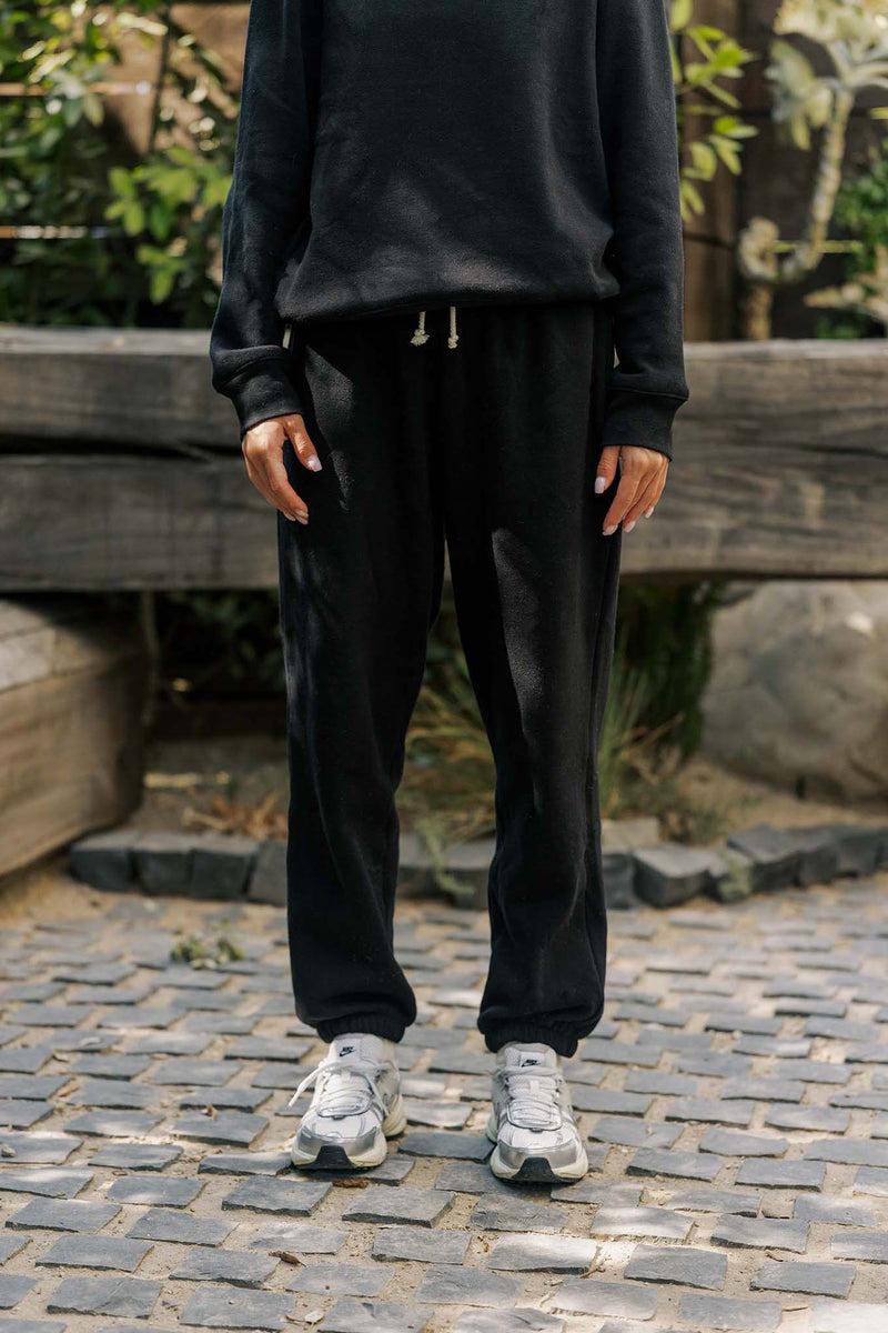 Men's Organic Heavyweight Fleece Sweatpants in Black Product Image