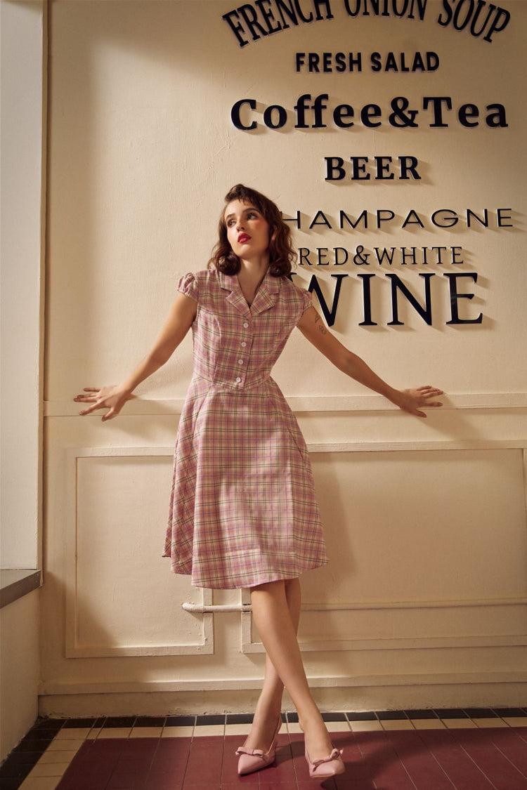Pink Plaid Swing Dress Product Image