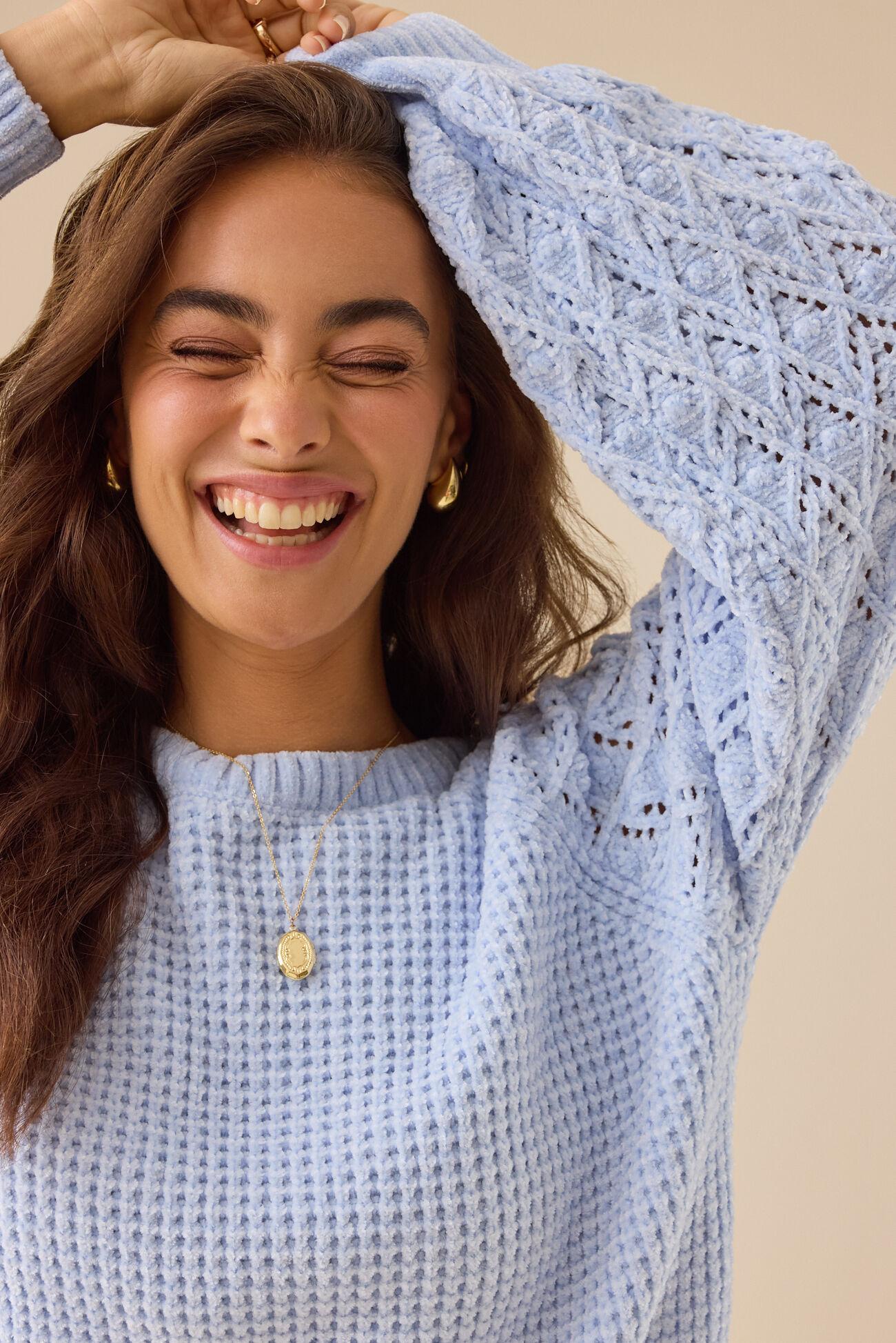 Hailey Chenille Pointelle Sweater Product Image