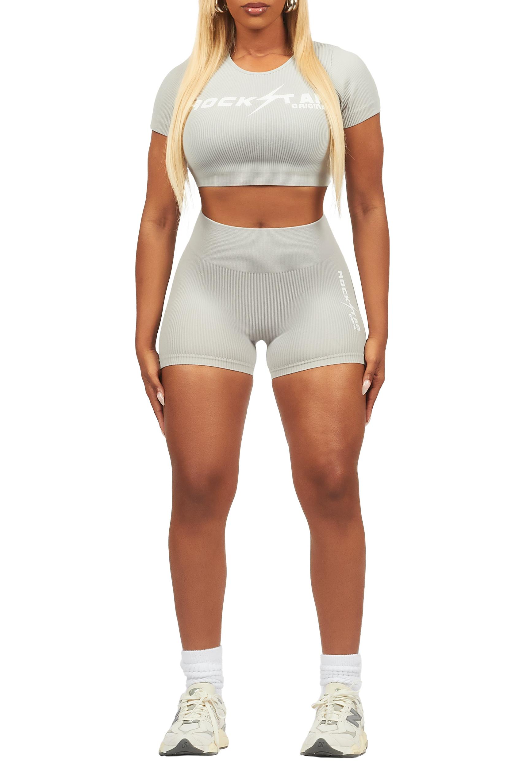 Nakisha Grey Bike Short Set Female Product Image