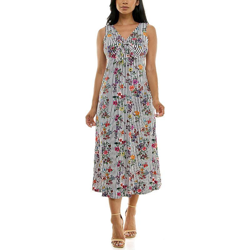 Women's Nina Leonard Tie Front Maxi Dress,  Product Image