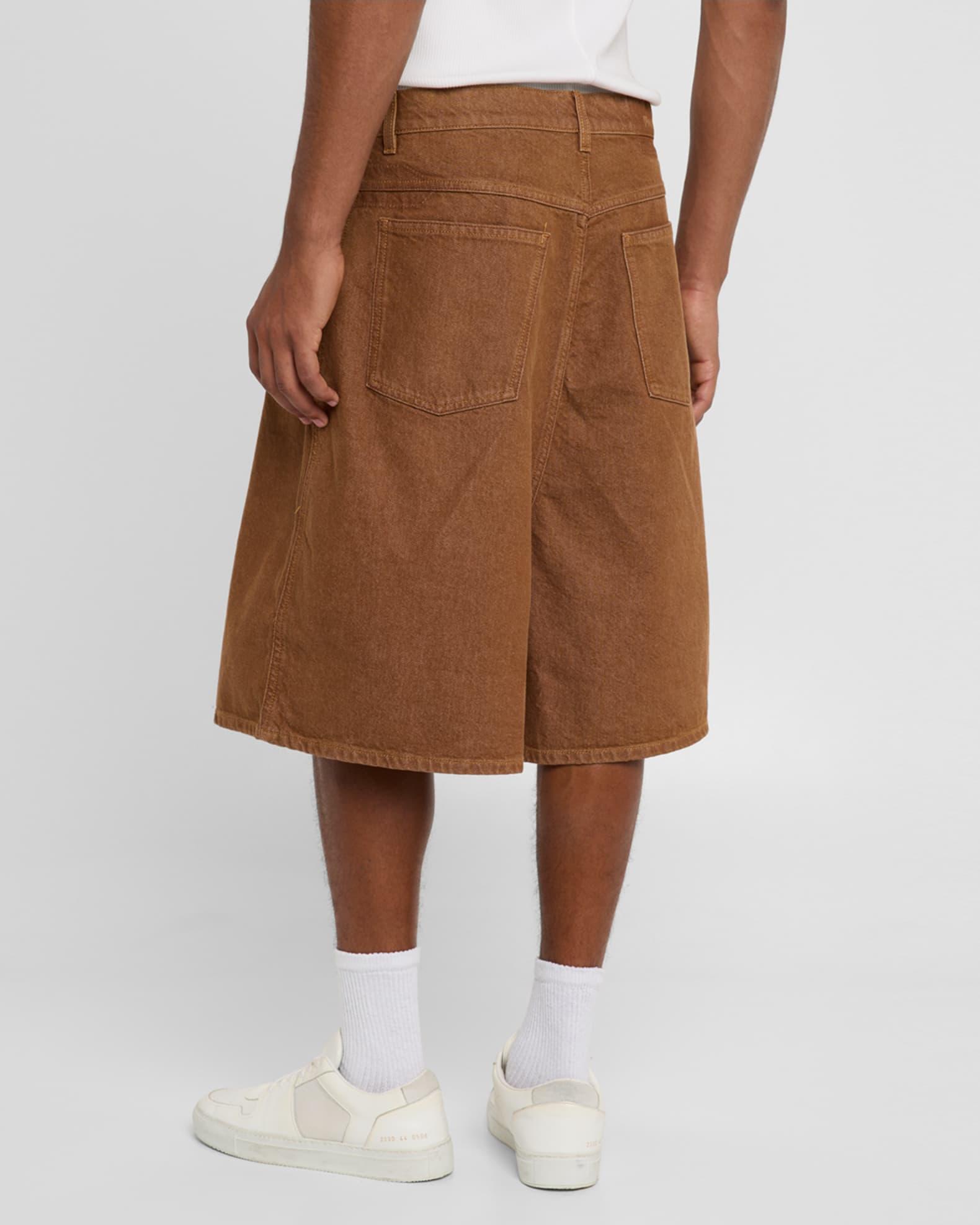 Mens Aged Denim Oversized Shorts Product Image