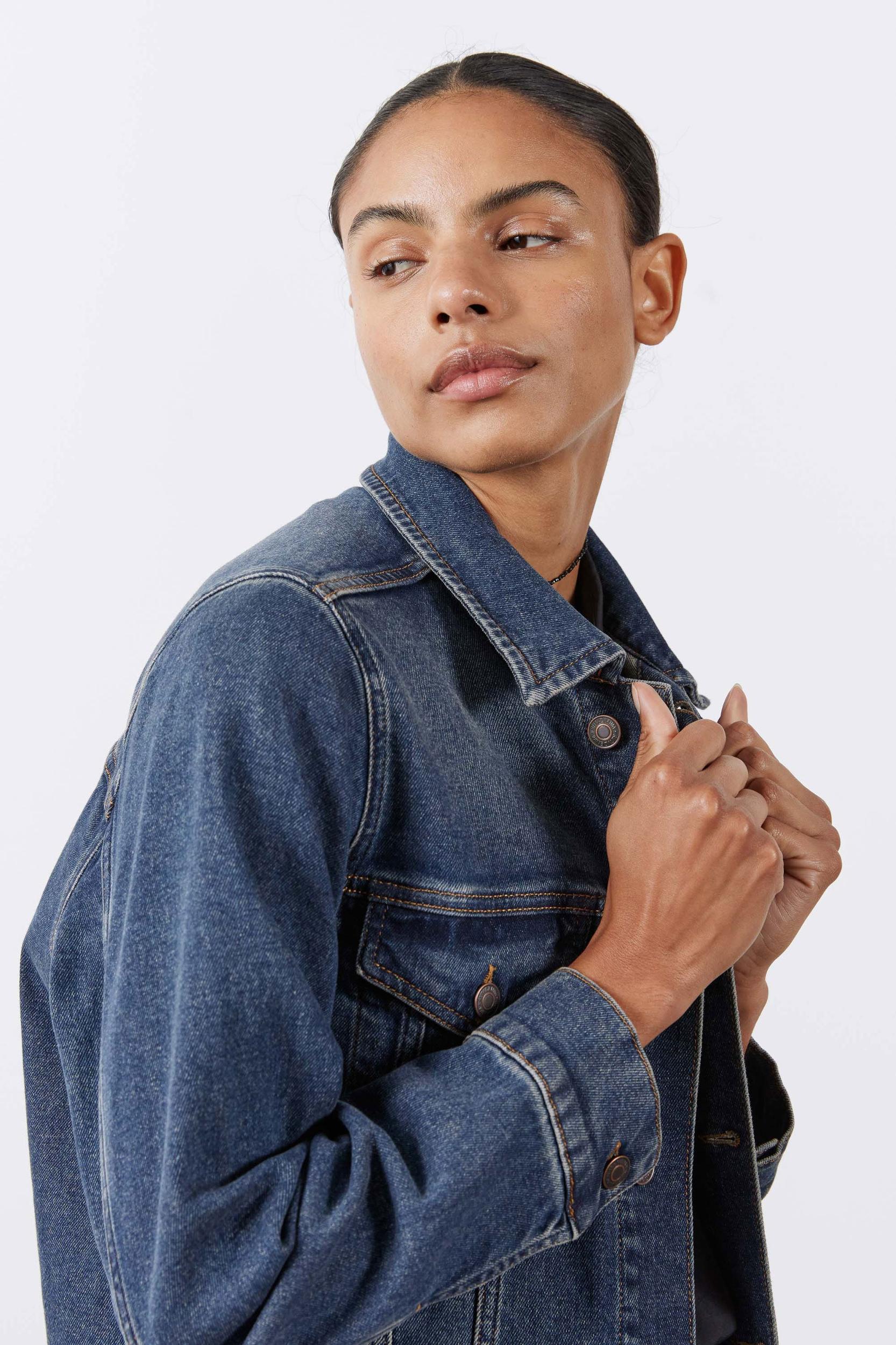 Long Line Denim Jacket Product Image