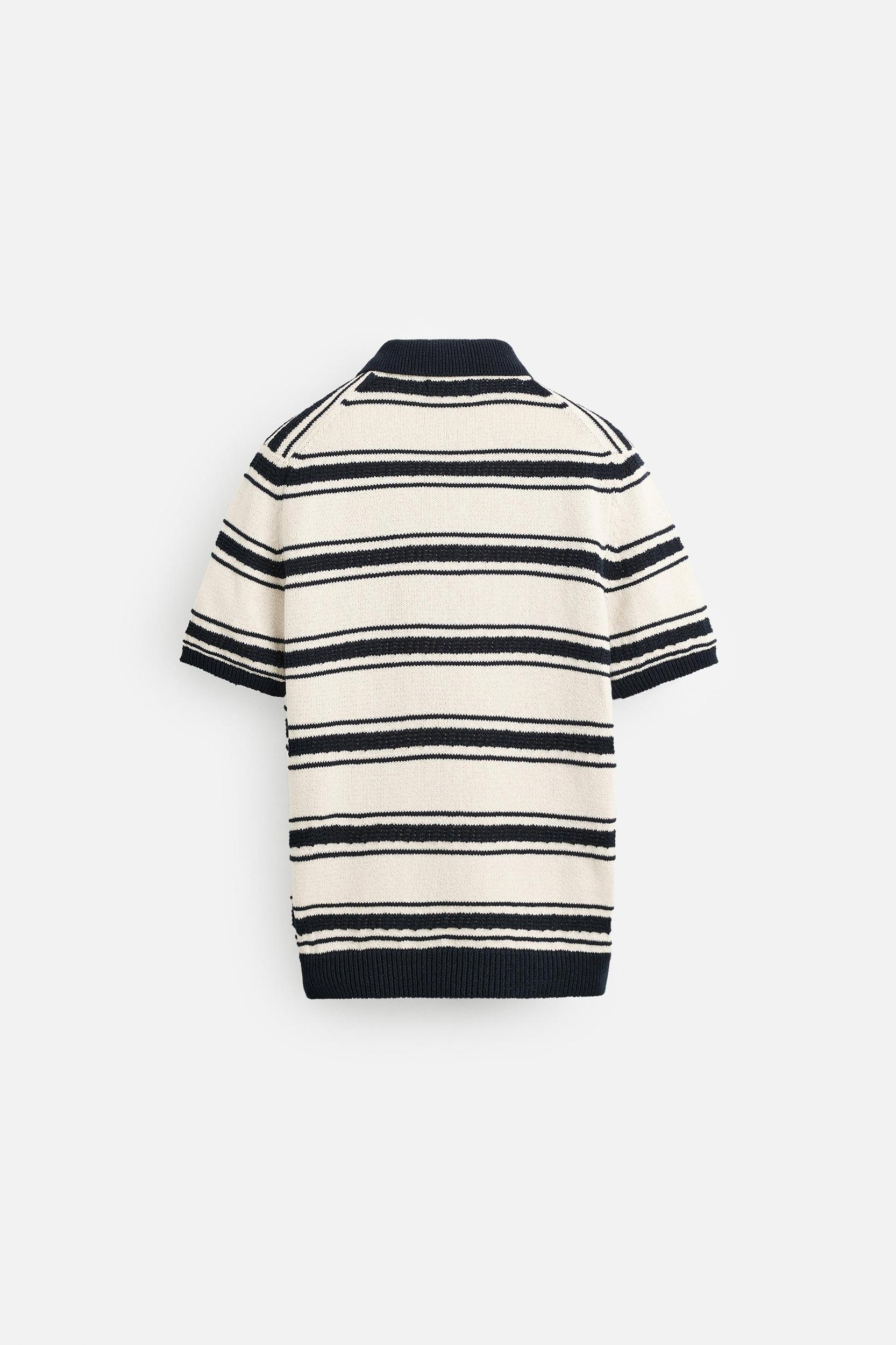 JACQUARD STRIPED KNIT POLO Product Image