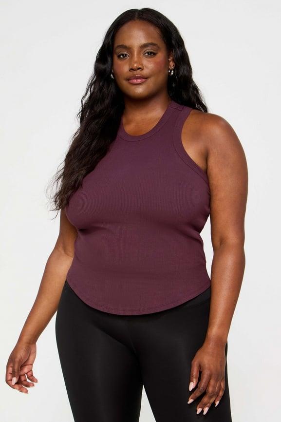 High Neck Rib Built-In Bra Tank Product Image