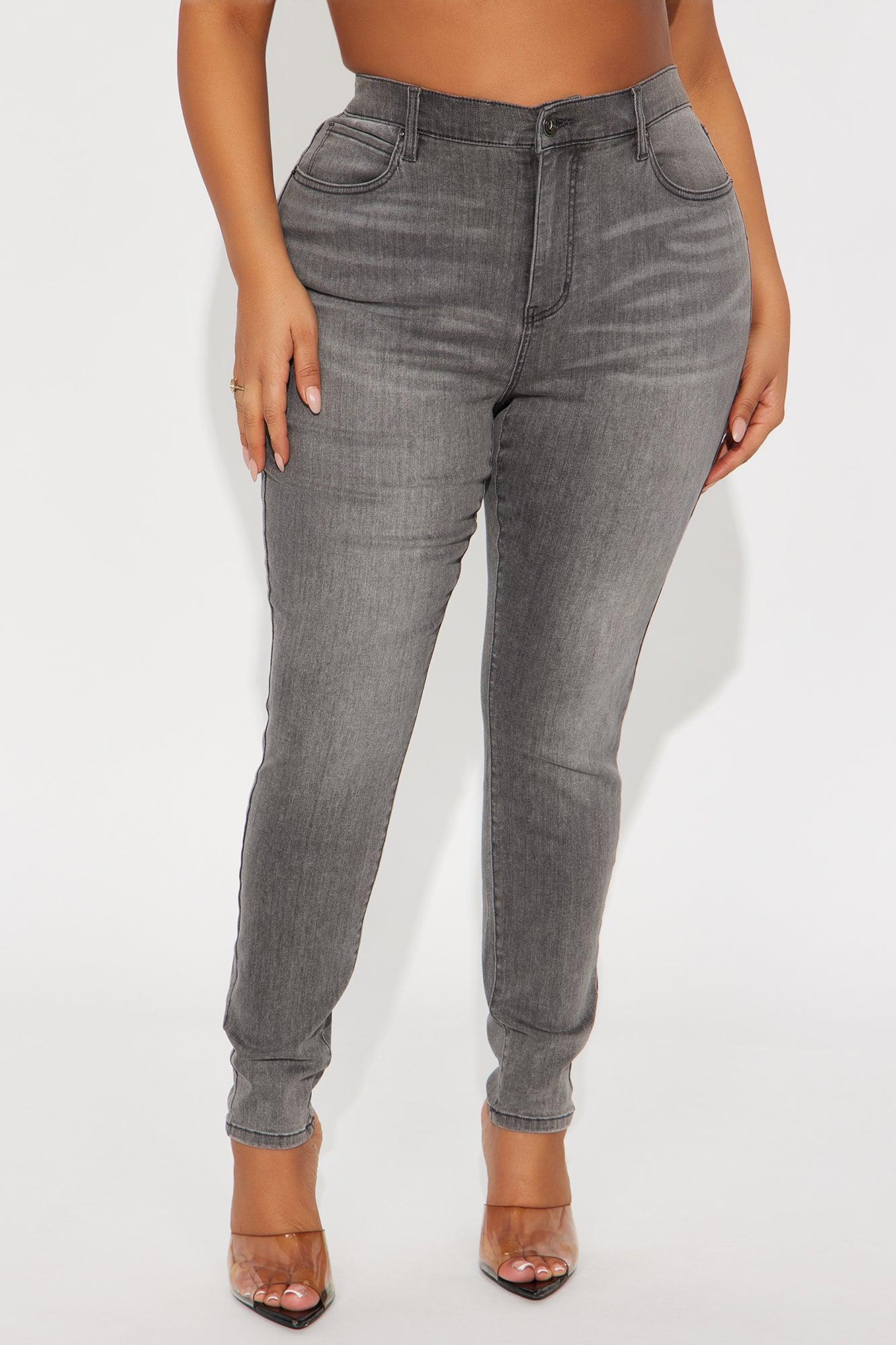 Deluxe Soft Stretch High Rise Skinny Jeans - Grey Female Product Image