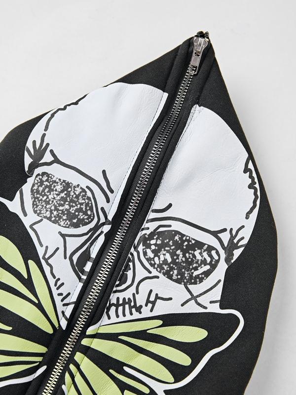 Men's Skull Skeleton Print Oversized Hoodie Product Image