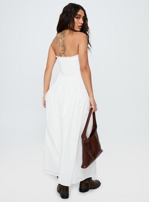 Tinsie Strapless Maxi Dress White Product Image