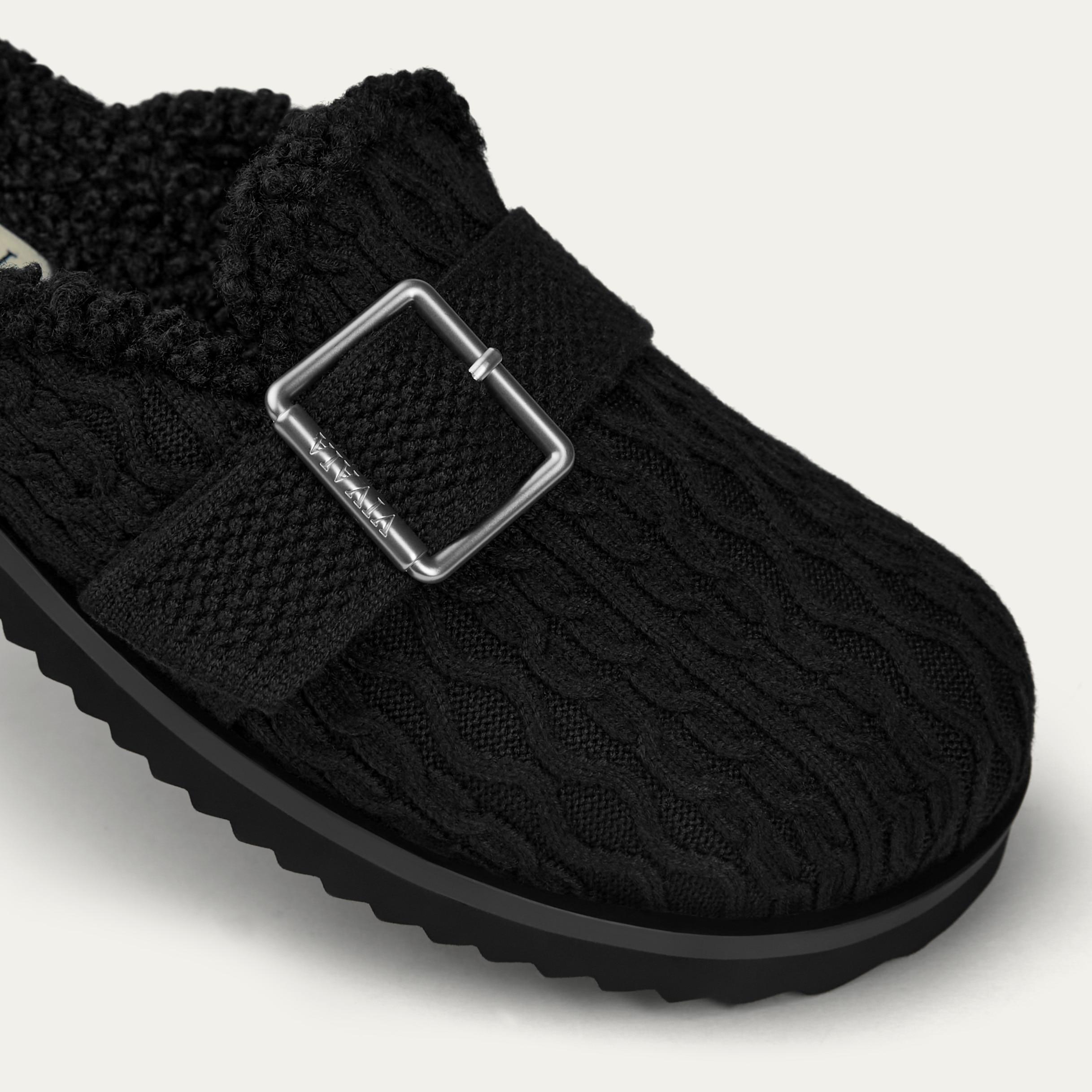 Round-Toe Wool Slippers (Hazel) Product Image