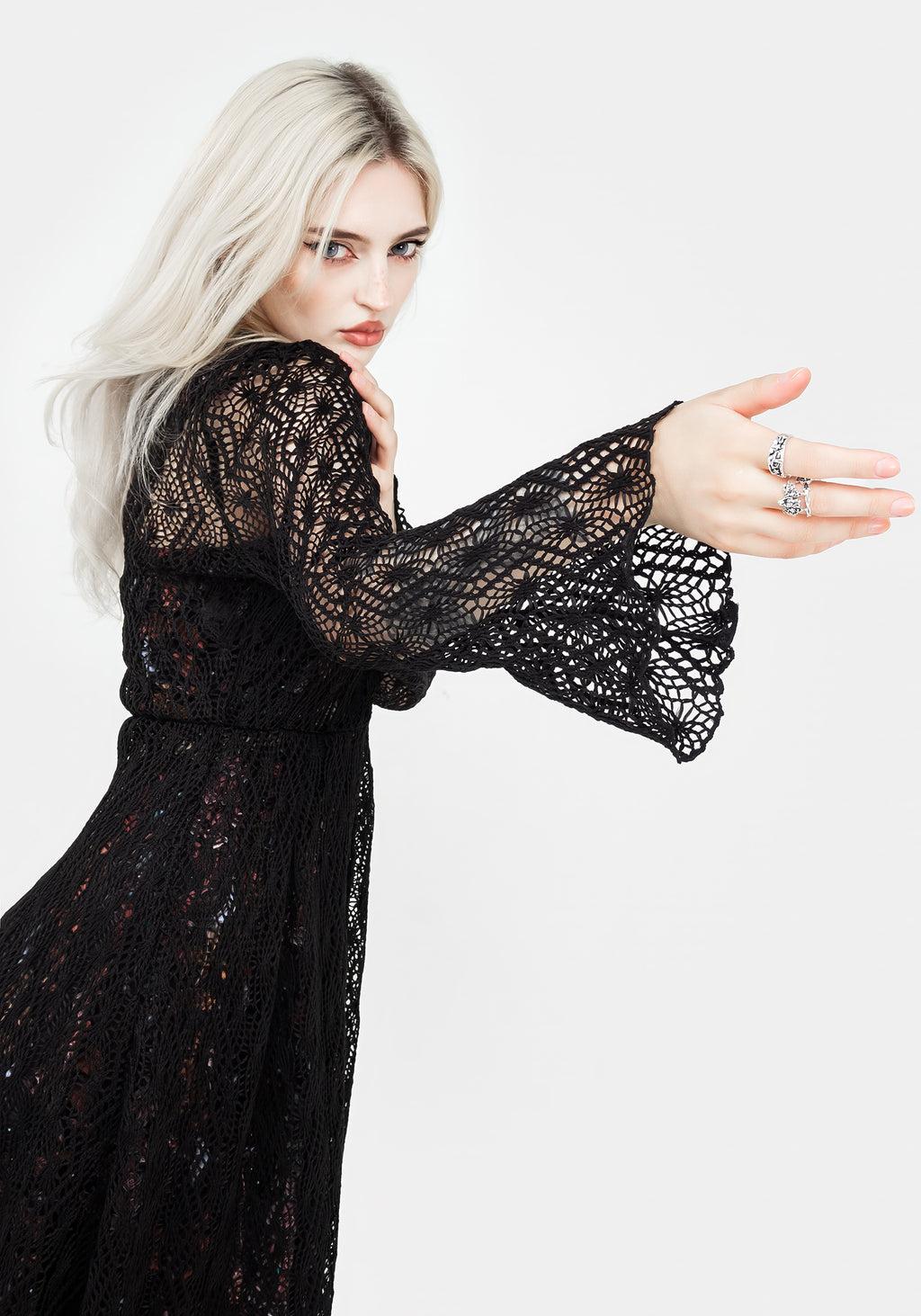 Penelope Long Crochet Cardigan Product Image