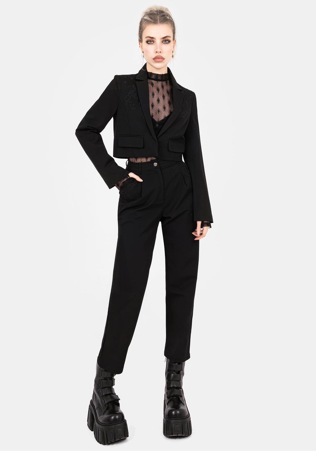 Mona Embroidered Crop Blazer Product Image