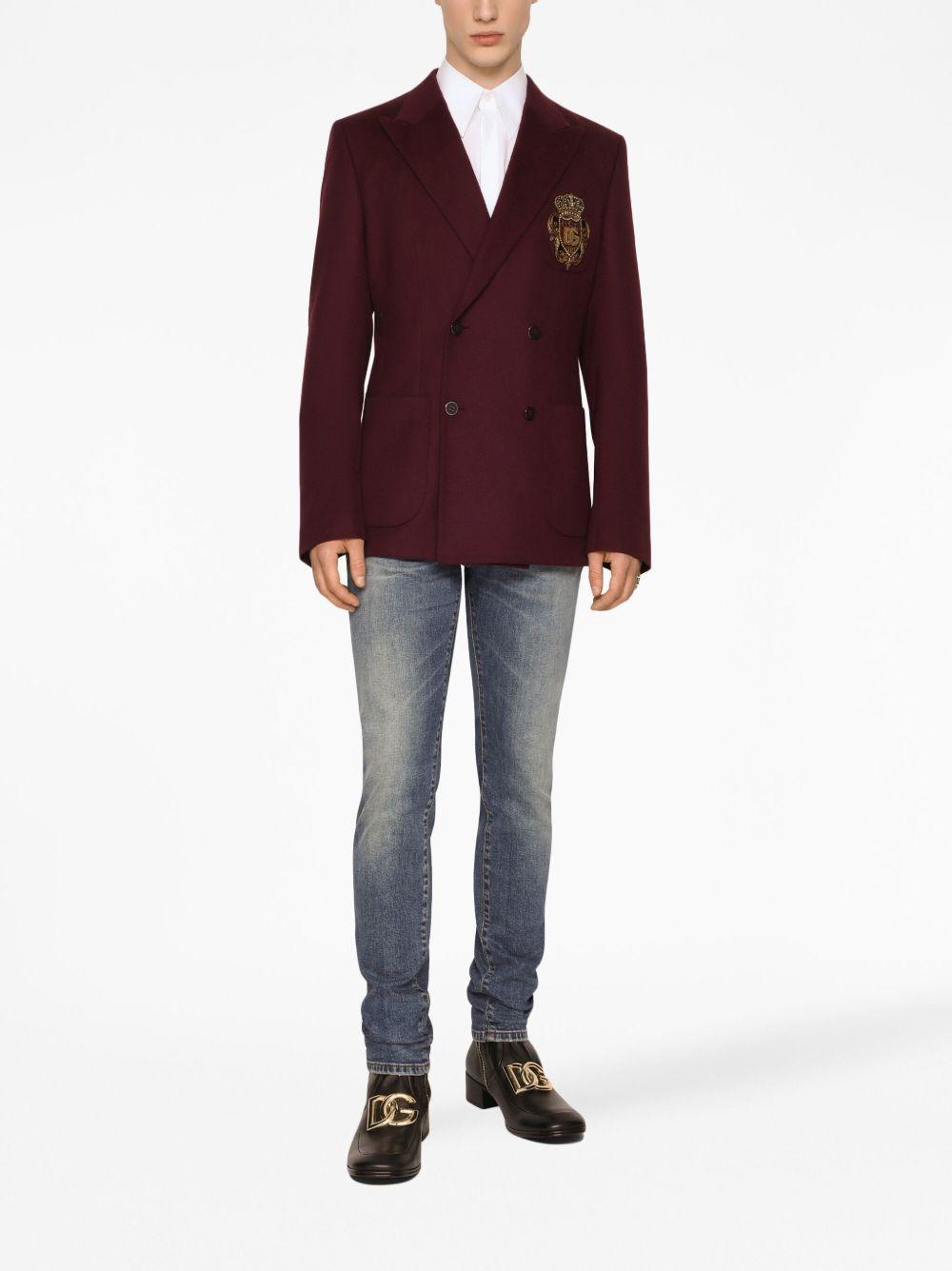 embroidered-crest blazer Product Image