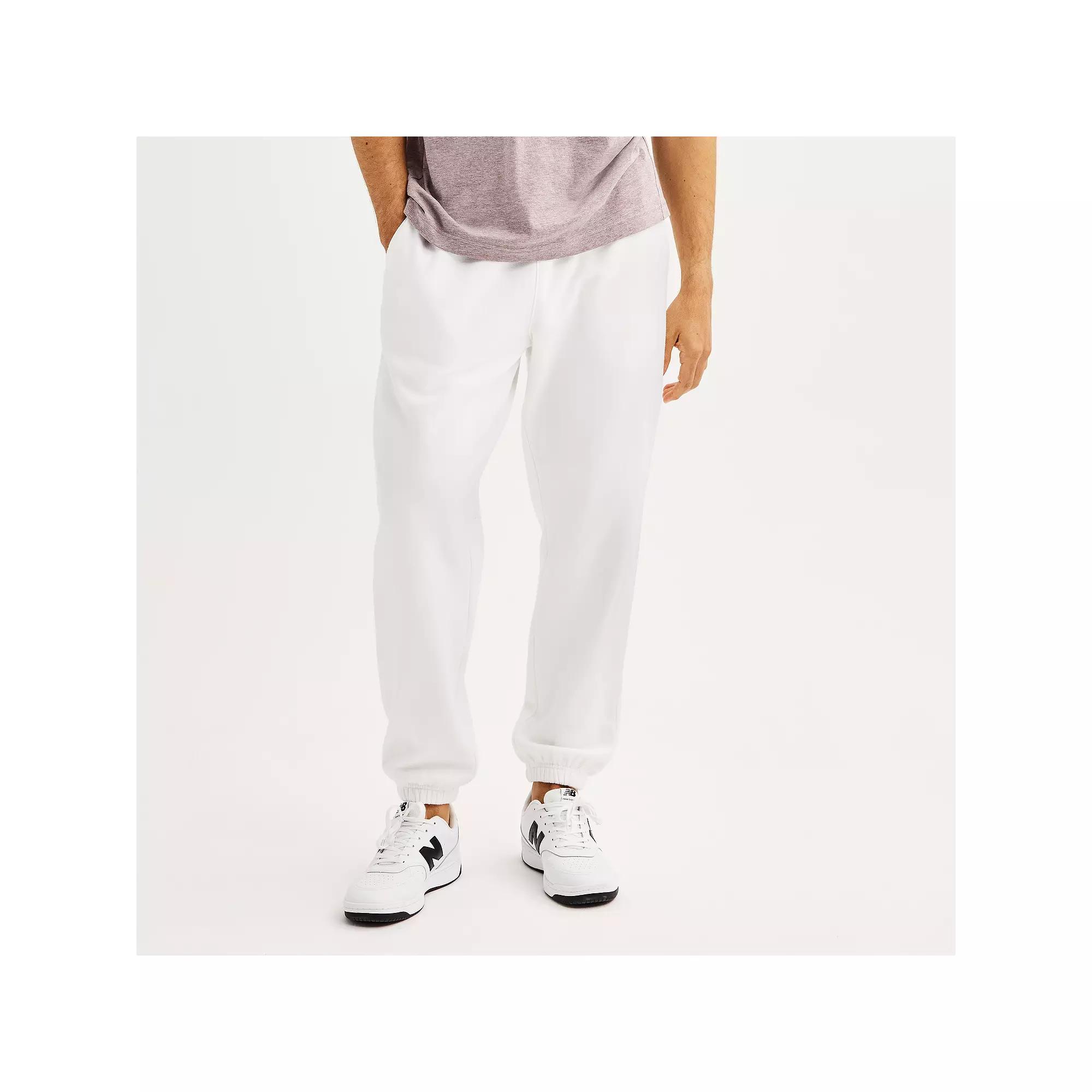 Men's Tek Gear® Ultra Soft Fleece Cinched Pants, Size: XL, Modern White Product Image