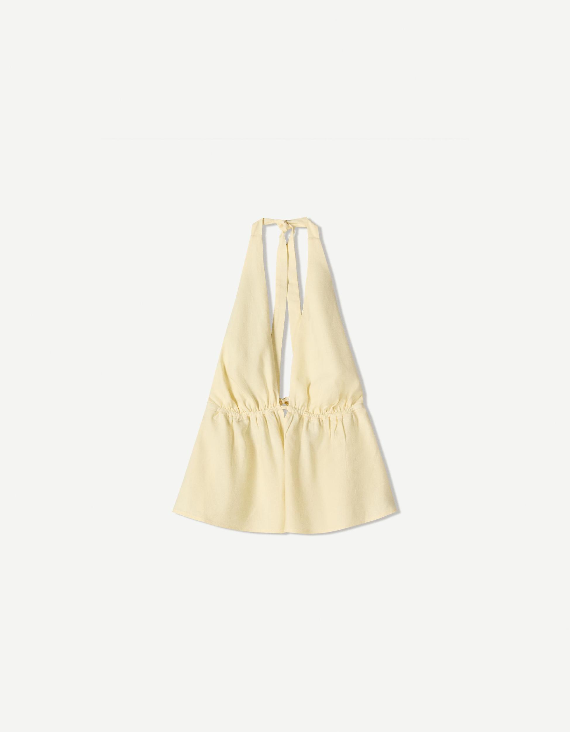 Linen blend halter top Product Image