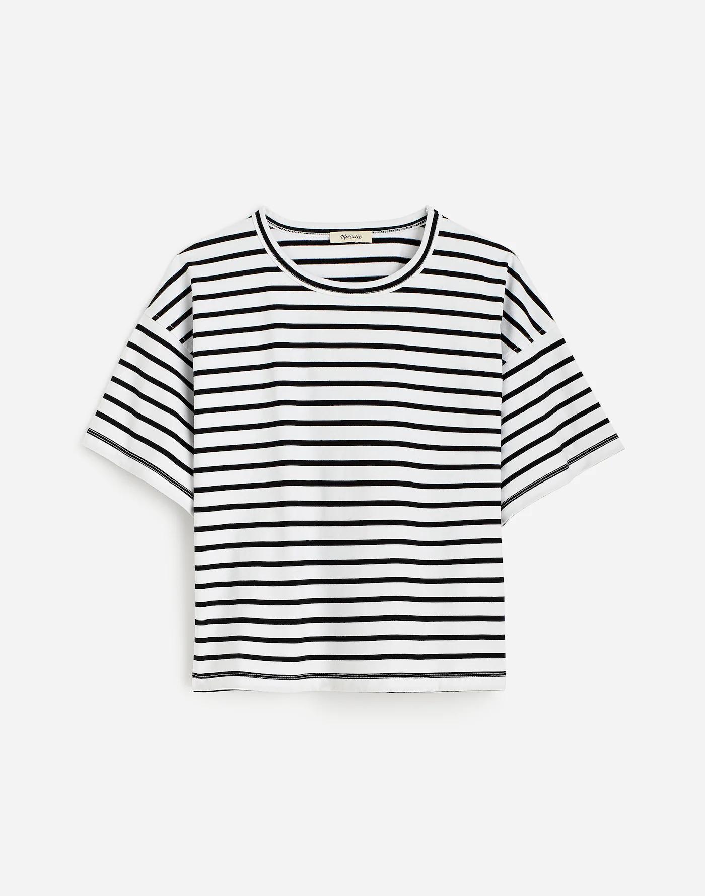 Everyday Boxy Crop Tee in Stripe Product Image
