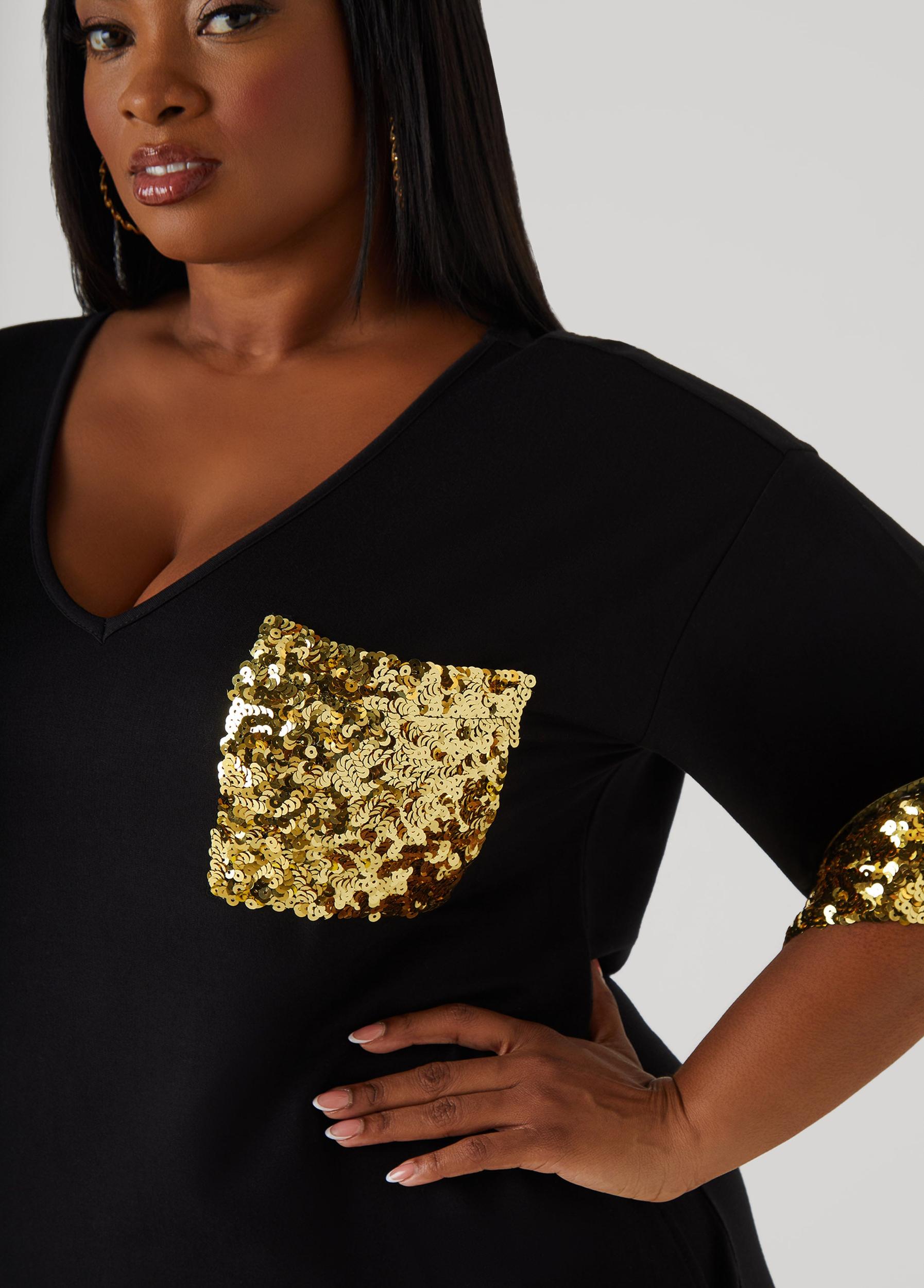 Sequined T Shirt Dress Product Image