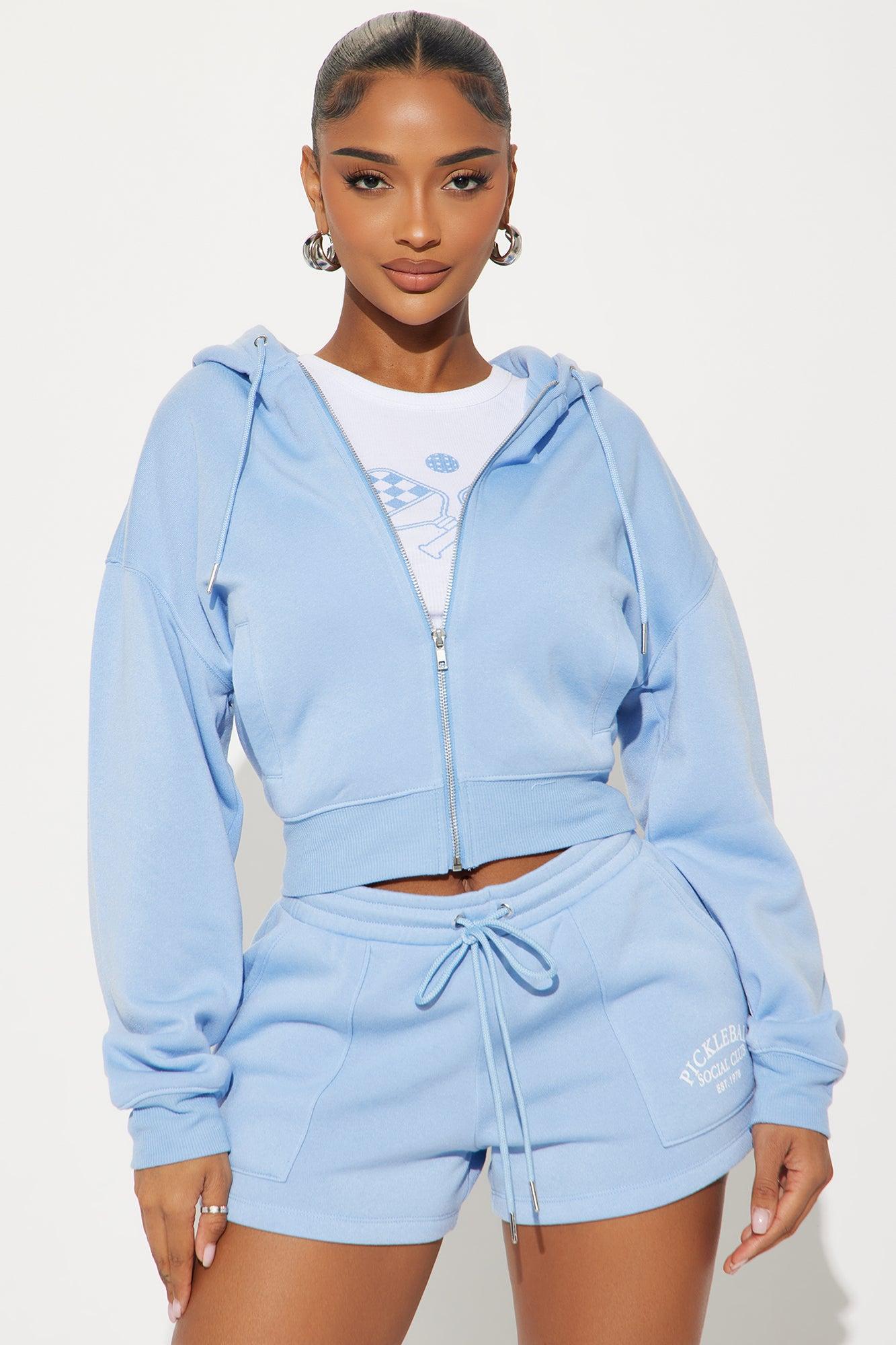 Coastal Taste 3 Piece Fleece Short Set - Blue Product Image