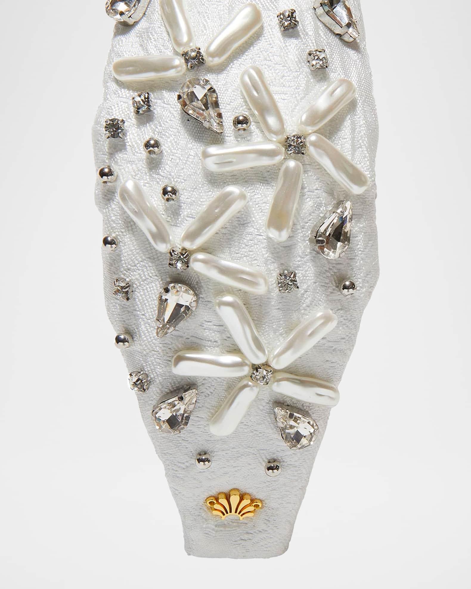 Knotted Pearl Floral Brocade Headband Product Image