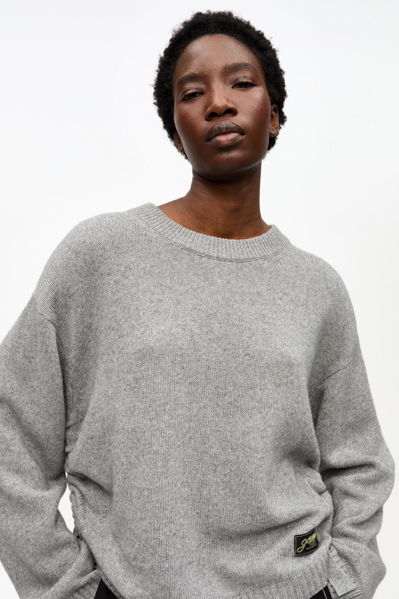 Grey Future Mixed Wool Oversized Sweater Product Image