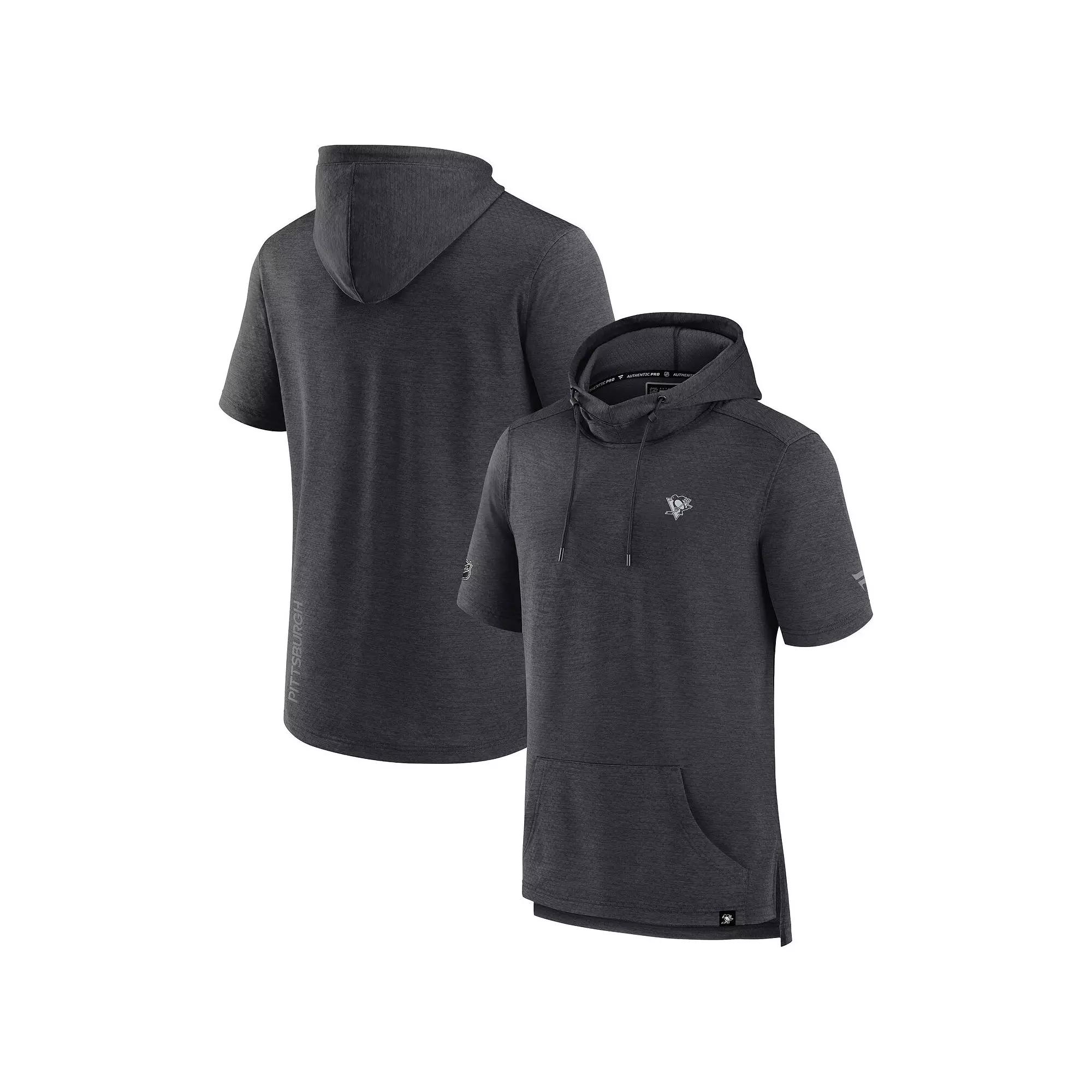 Men's Fanatics Branded Heather Deep Sea Blue Seattle Kraken Authentic Pro Short Sleeve Pullover Hoodie, Size: Small, Krk Blue Product Image