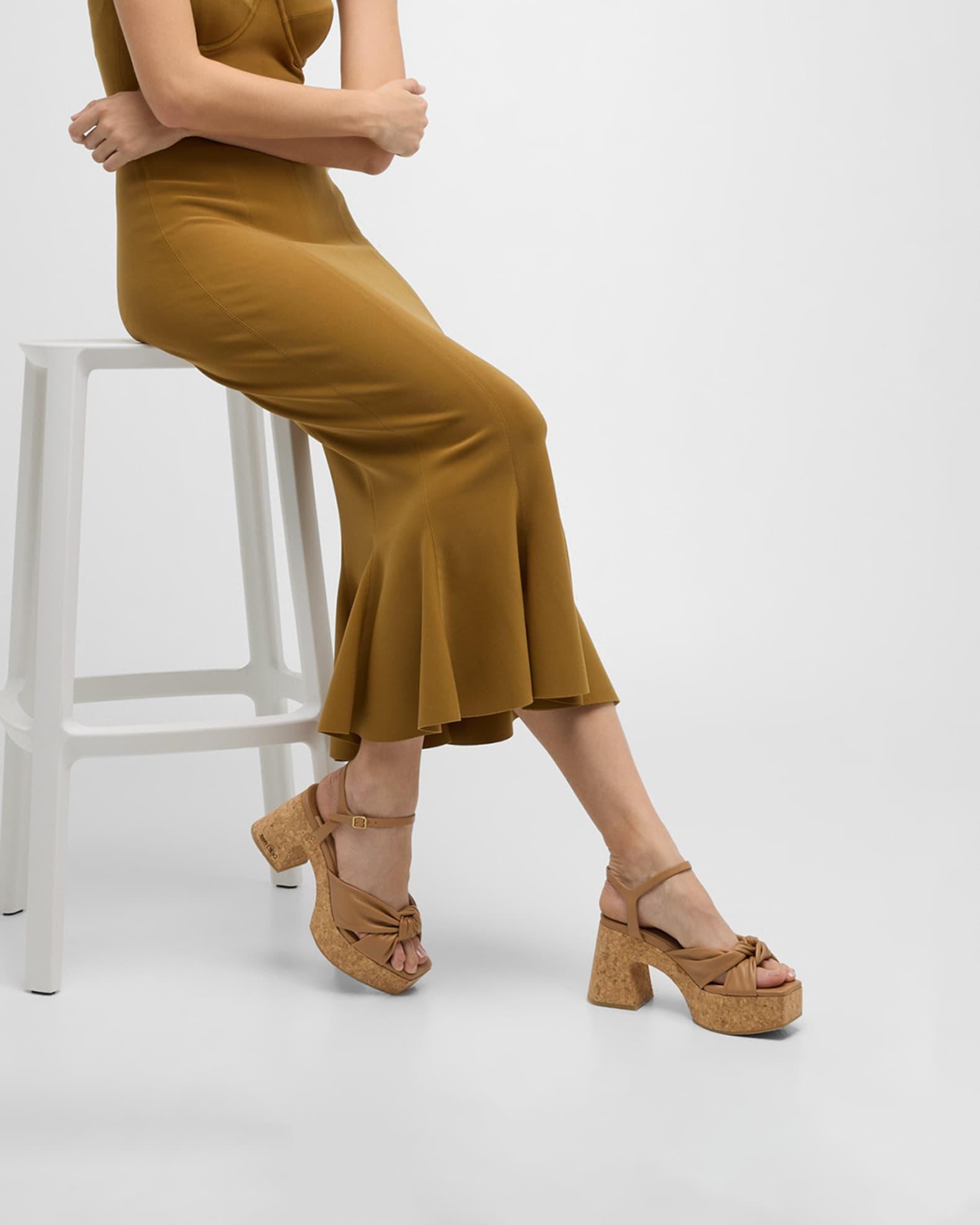 Heloise Leather Ankle-Strap Platform Sandals Product Image