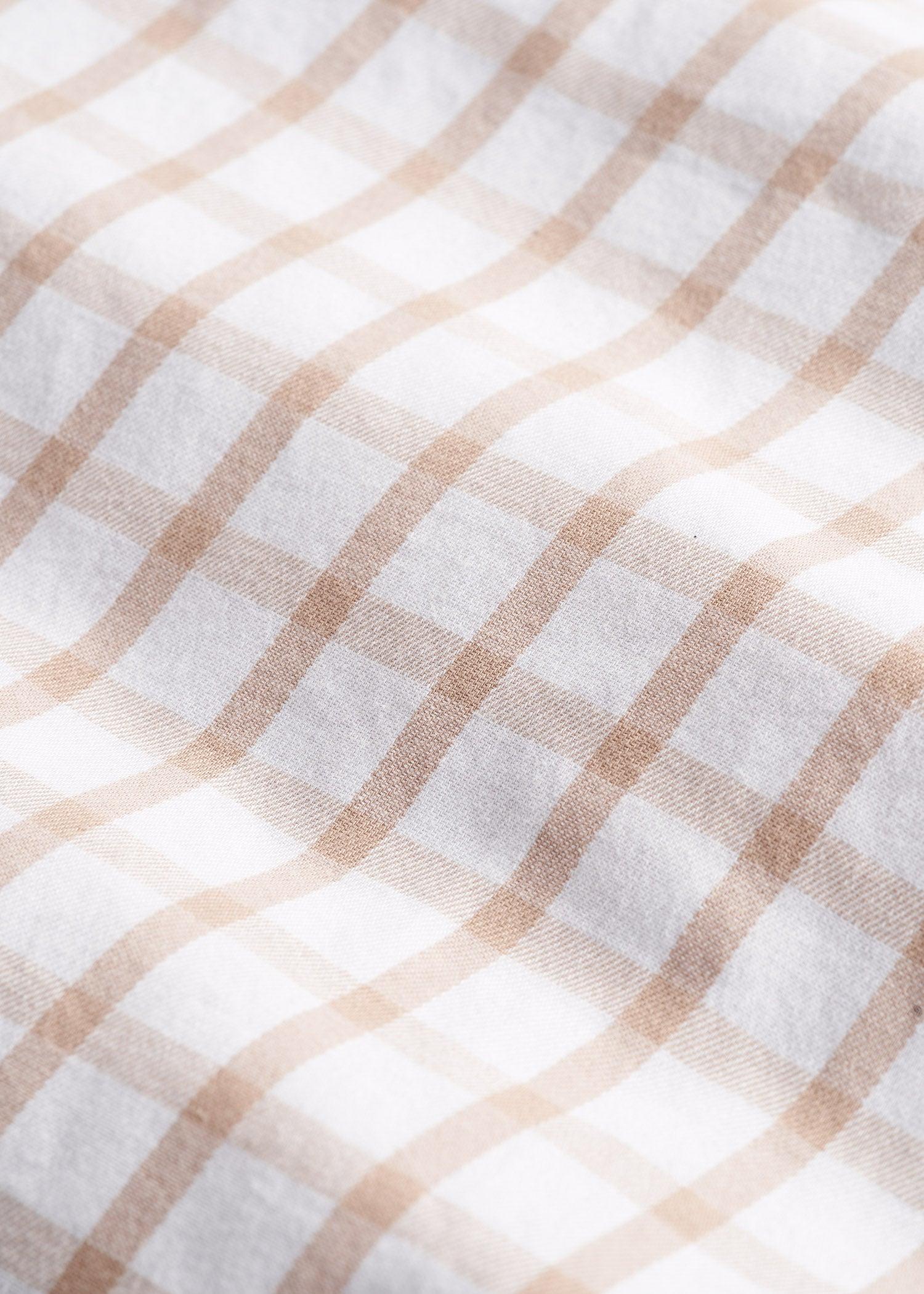 Oskar Button-Up Dress Shirt for Tall Men in Beige Grid Male Product Image